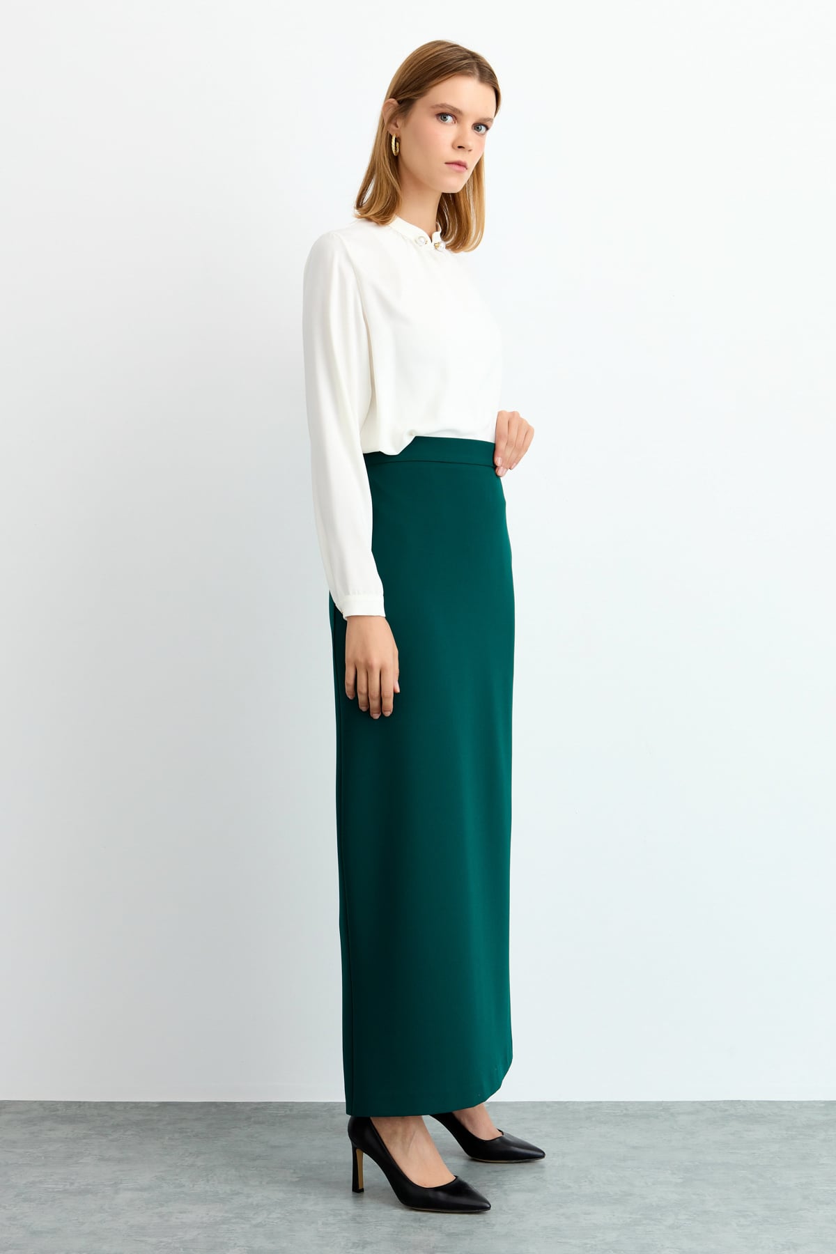 NİHAN Etek Nihan Kalem Etek  Yeşil_modest