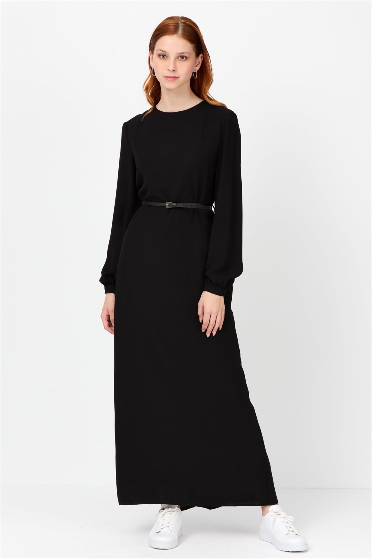 NİHAN Elbise Nihan Kemerli Elbise  Siyah_modest