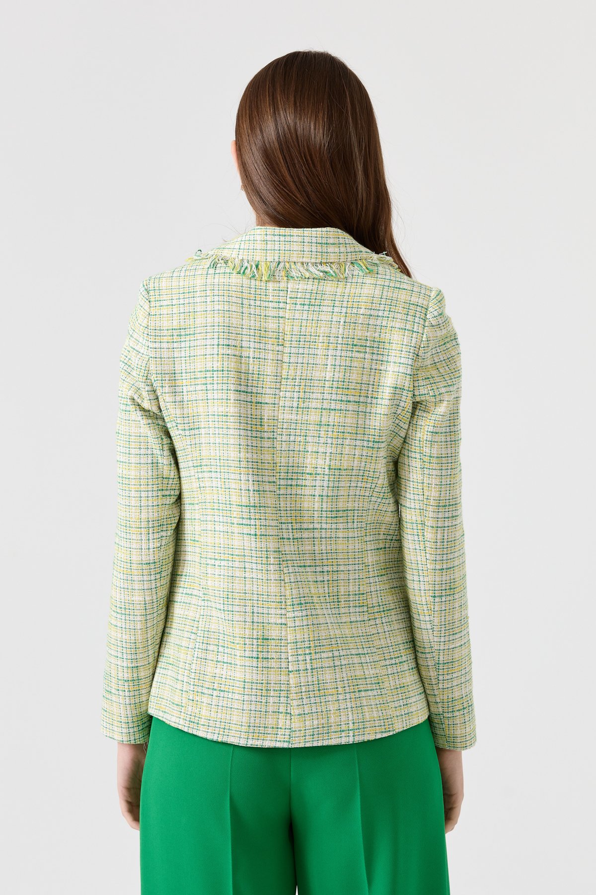 NİHAN Jacket Nihan Kısa Chanel Ceket  Yeşil_modest