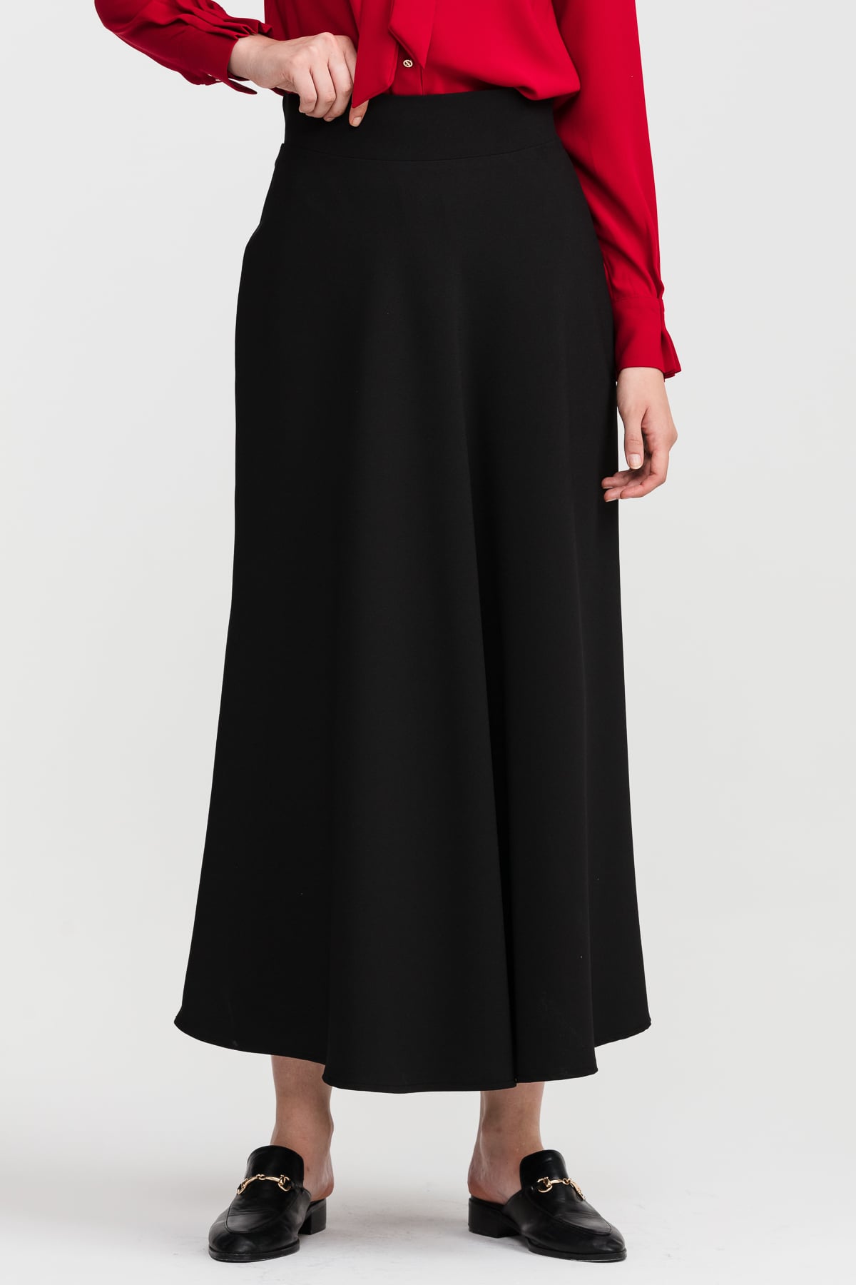 NİHAN Etek Nihan Kloş Etek  Siyah_modest