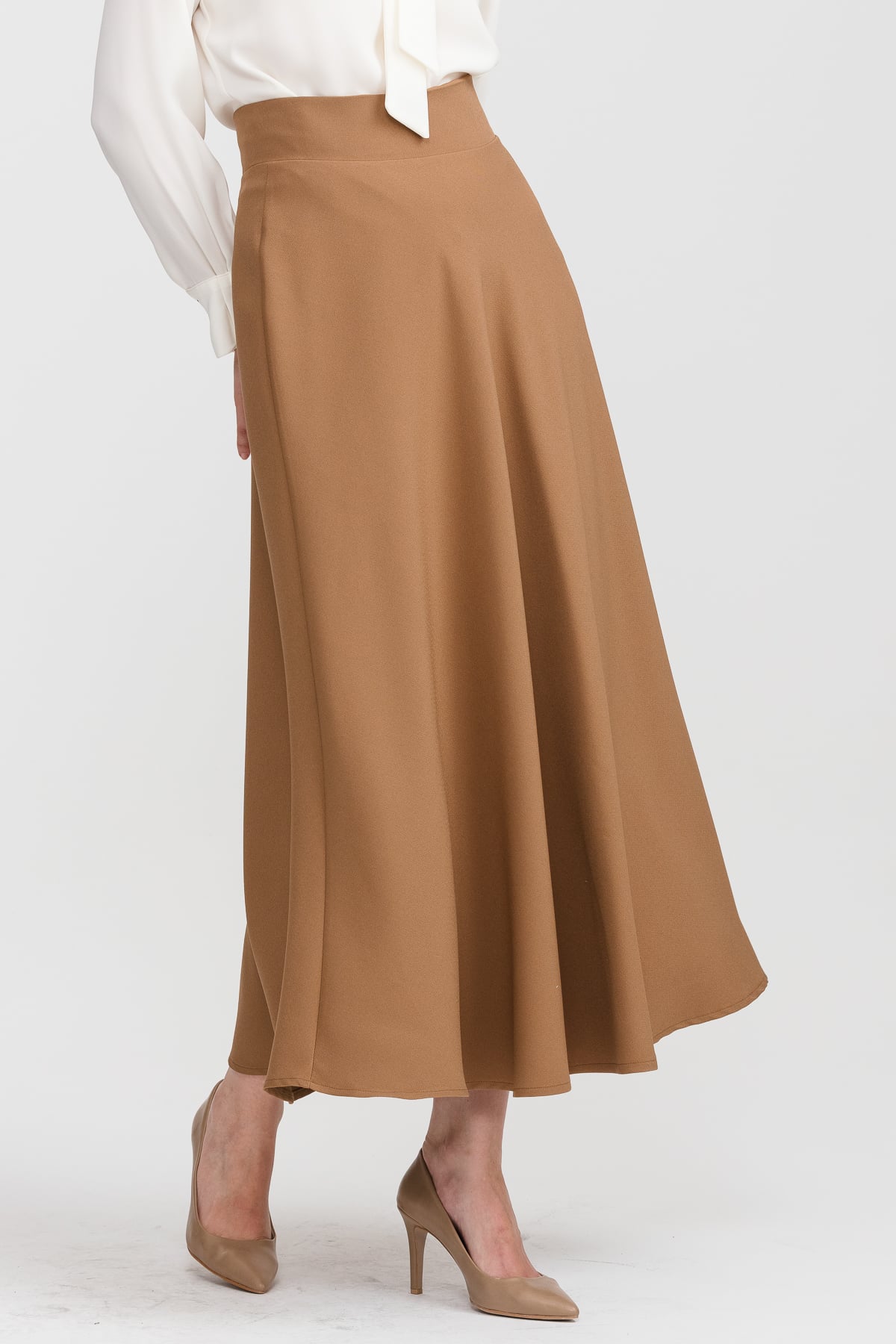 NİHAN Etek Nihan Kloş Etek  Vizon_modest
