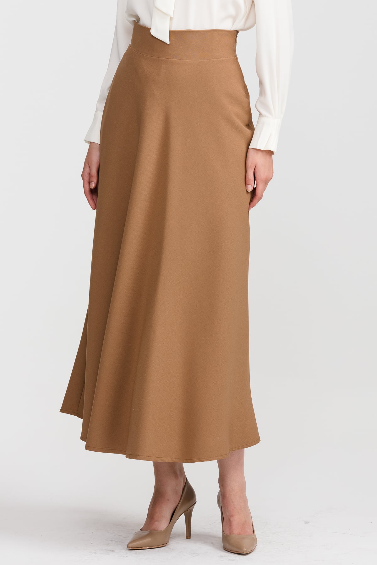 NİHAN Etek Nihan Kloş Etek  Vizon_modest