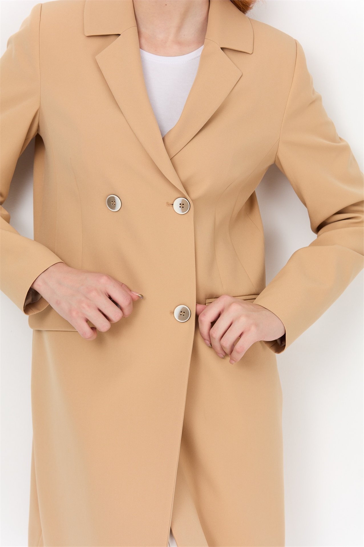 NİHAN Ceket Nihan Kruvaze Ceket  Camel_modest