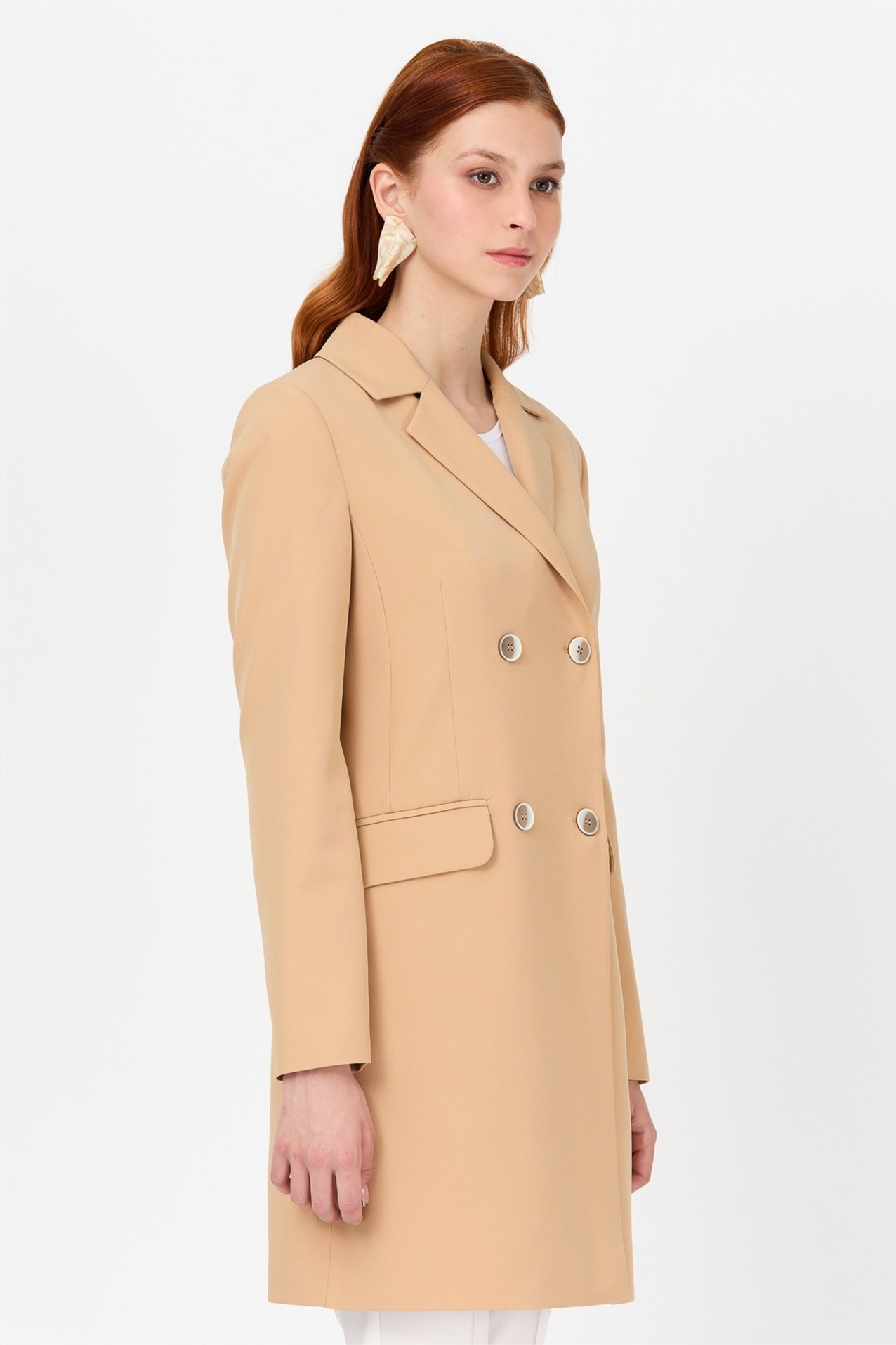 NİHAN Ceket Nihan Kruvaze Ceket  Camel_modest