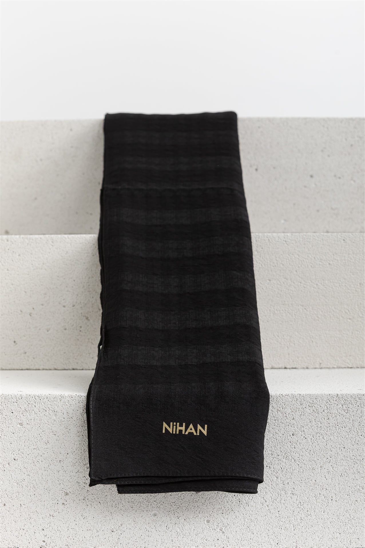 NİHAN Stil Şal Nihan Naturel Şal  Siyah_modest