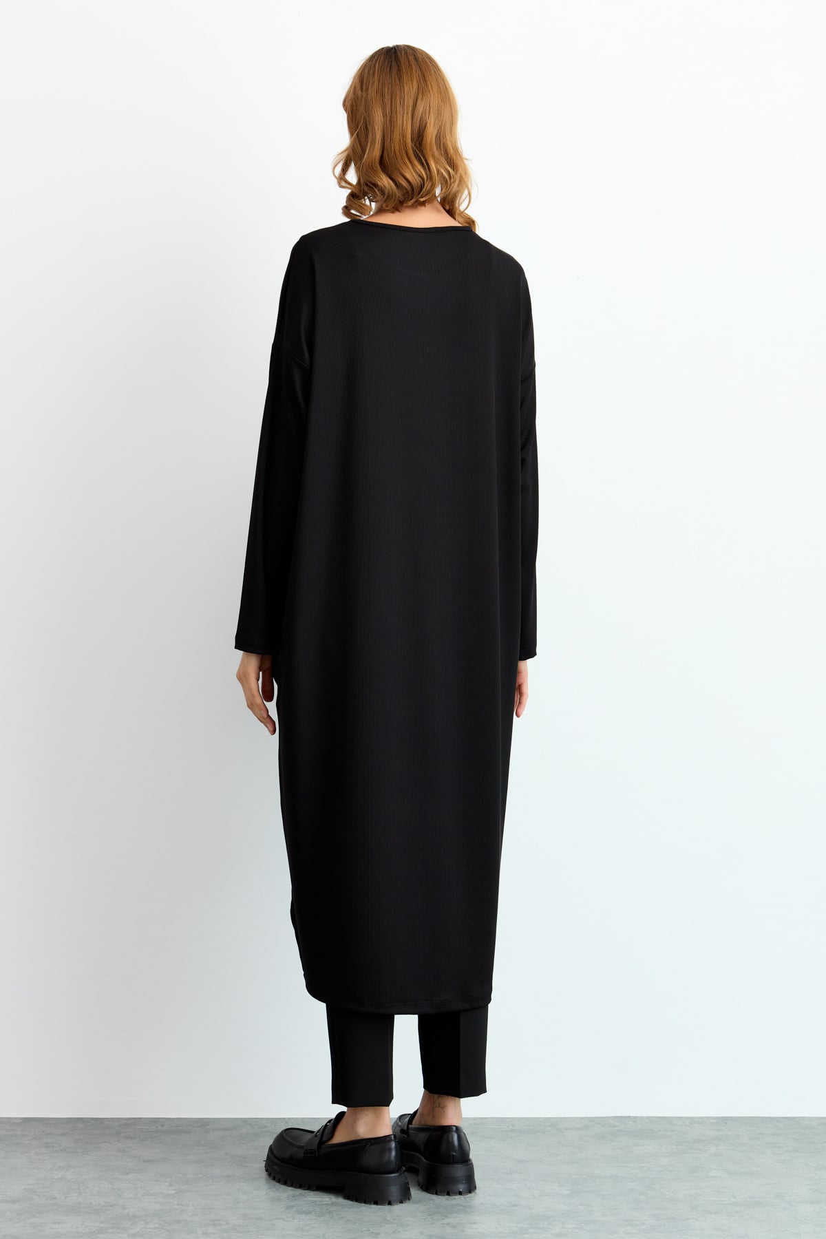 NİHAN Tunik Nihan Önü Baskılı Tunik  Siyah_modest