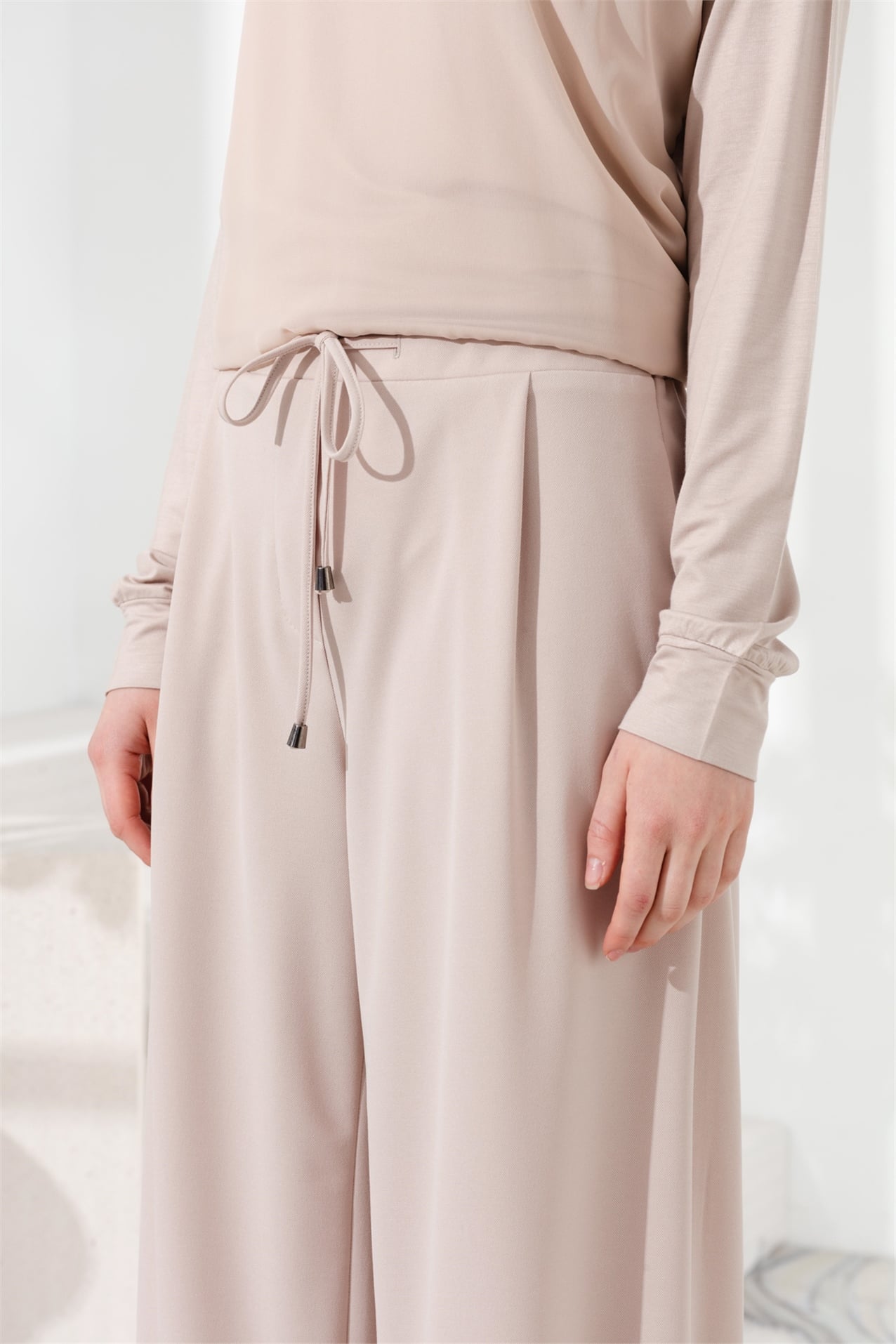 NİHAN Pantolon Nihan Örme Bol Pantolon  Taş_modest