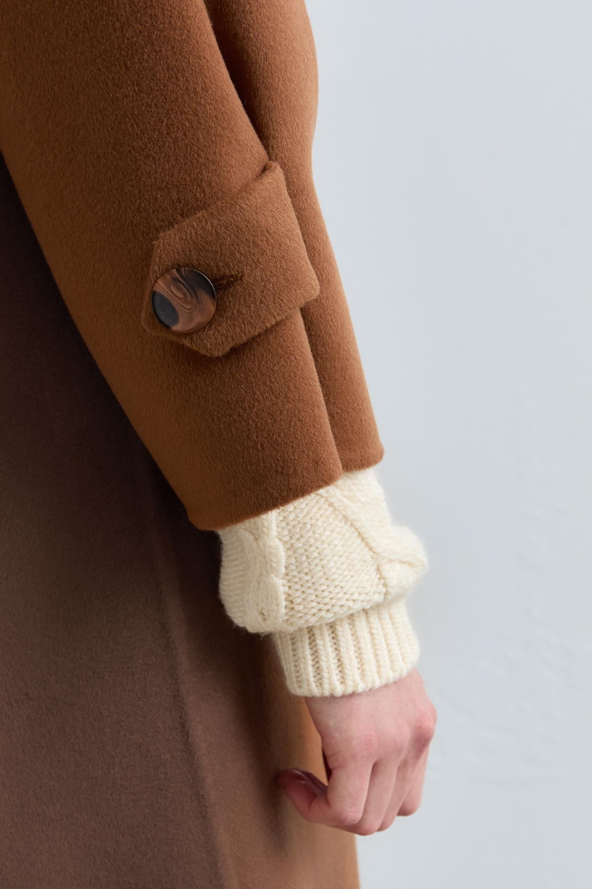NİHAN Coat Nihan Oversize Kaşmir Kaban  Kahve_modest