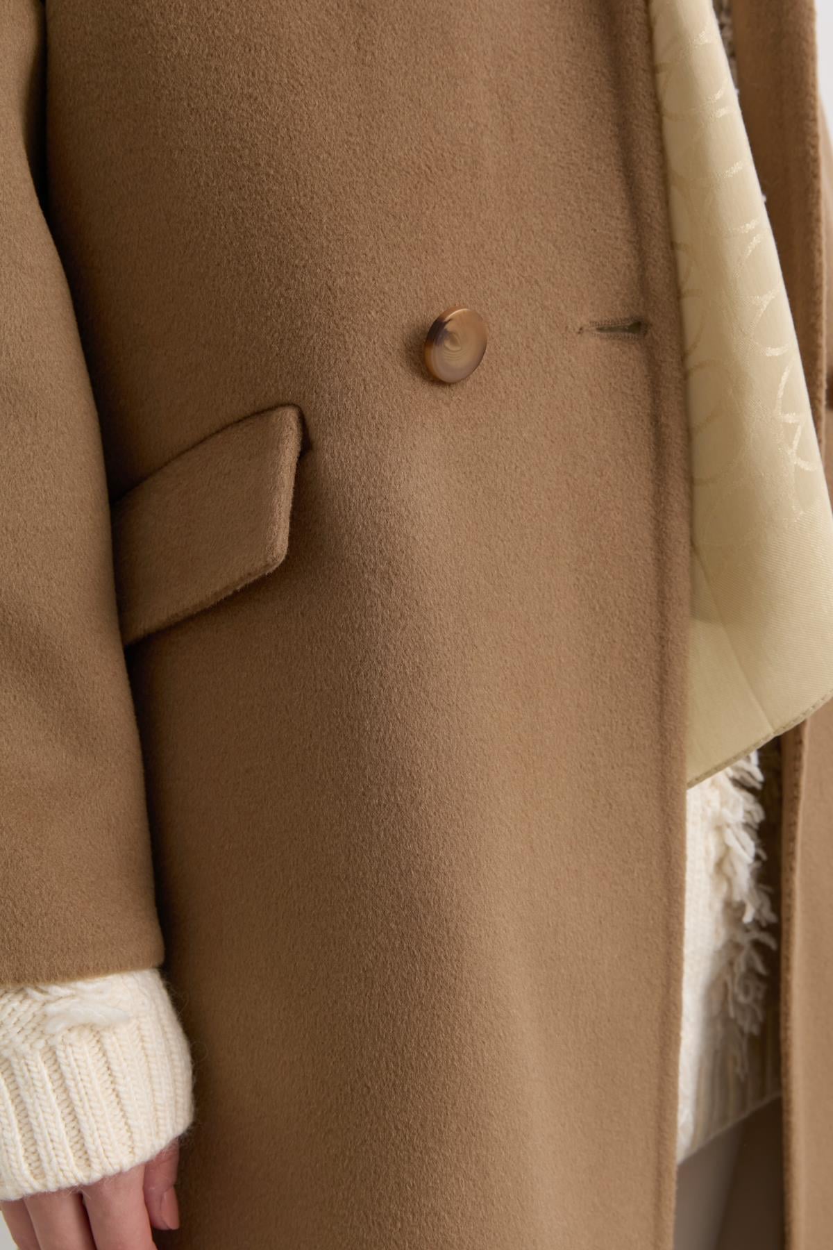 NİHAN Coat Nihan Oversize Kaşmir Kaban  Vizon_modest