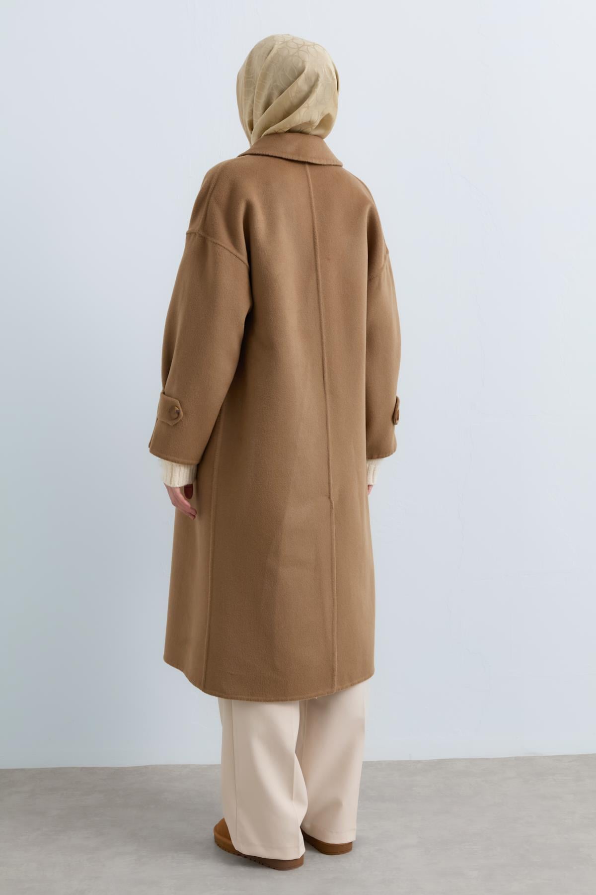 NİHAN Coat Nihan Oversize Kaşmir Kaban  Vizon_modest