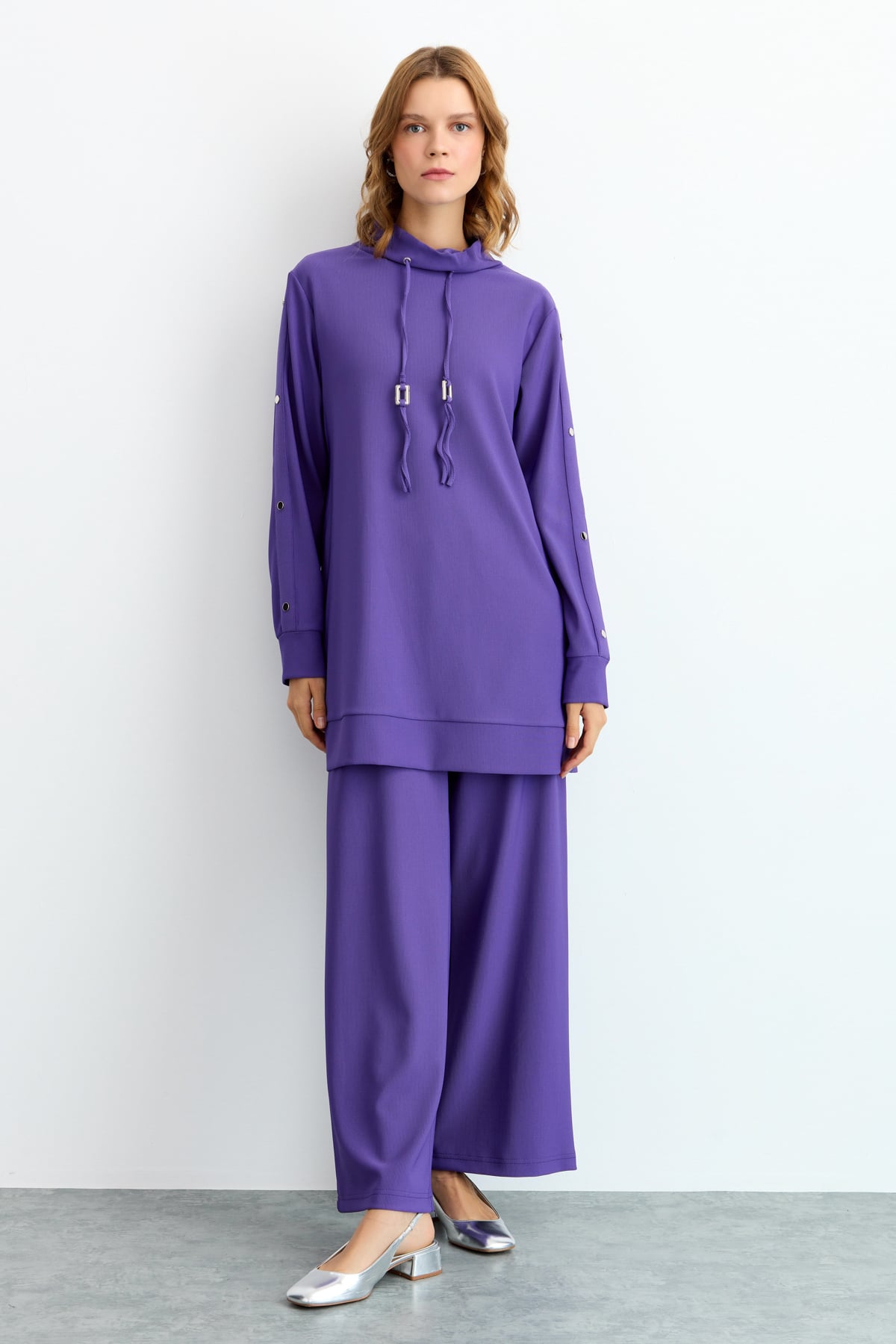 NİHAN Takım Nihan Pantolon Tunik Takım  Mor_modest