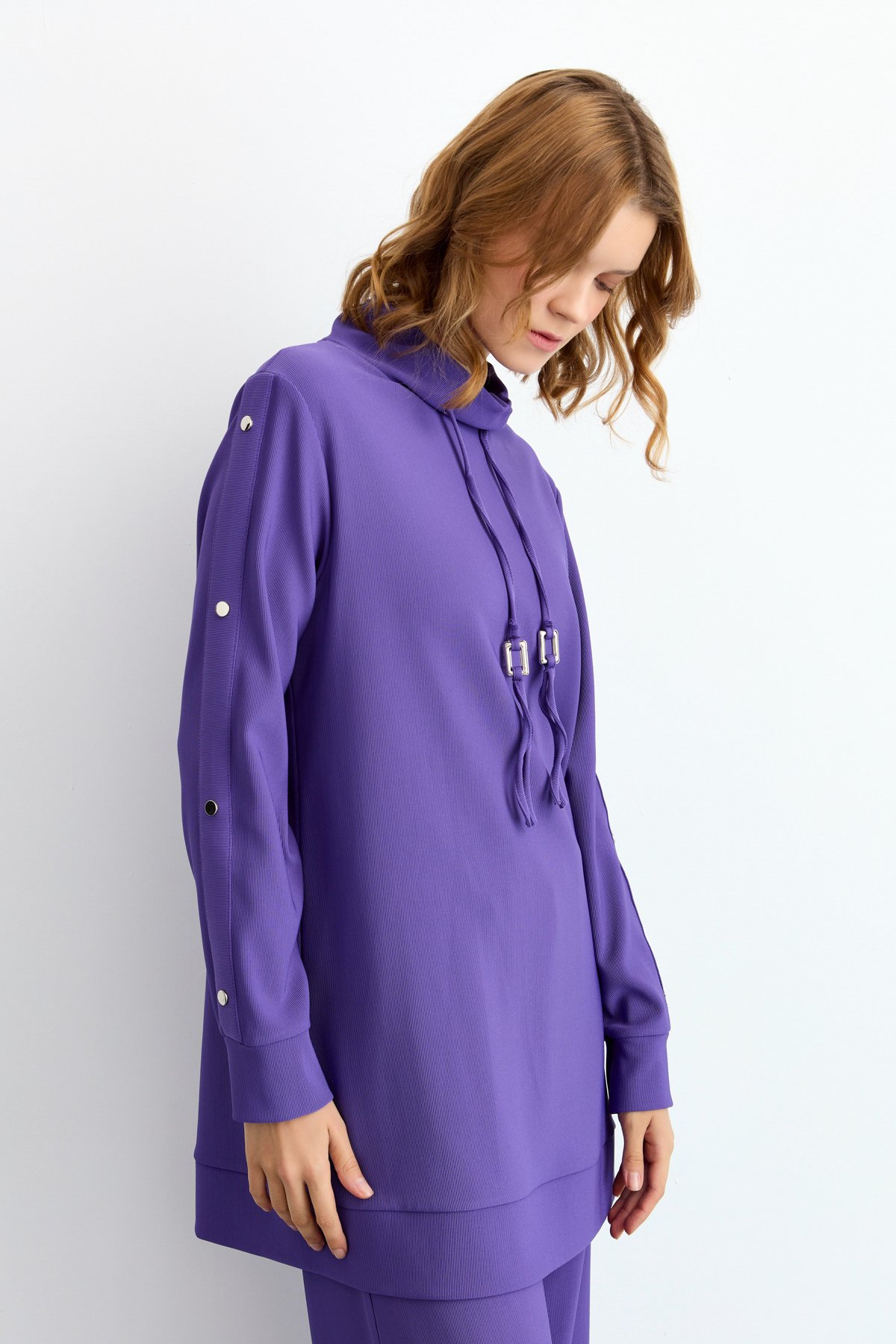 NİHAN Takım Nihan Pantolon Tunik Takım  Mor_modest