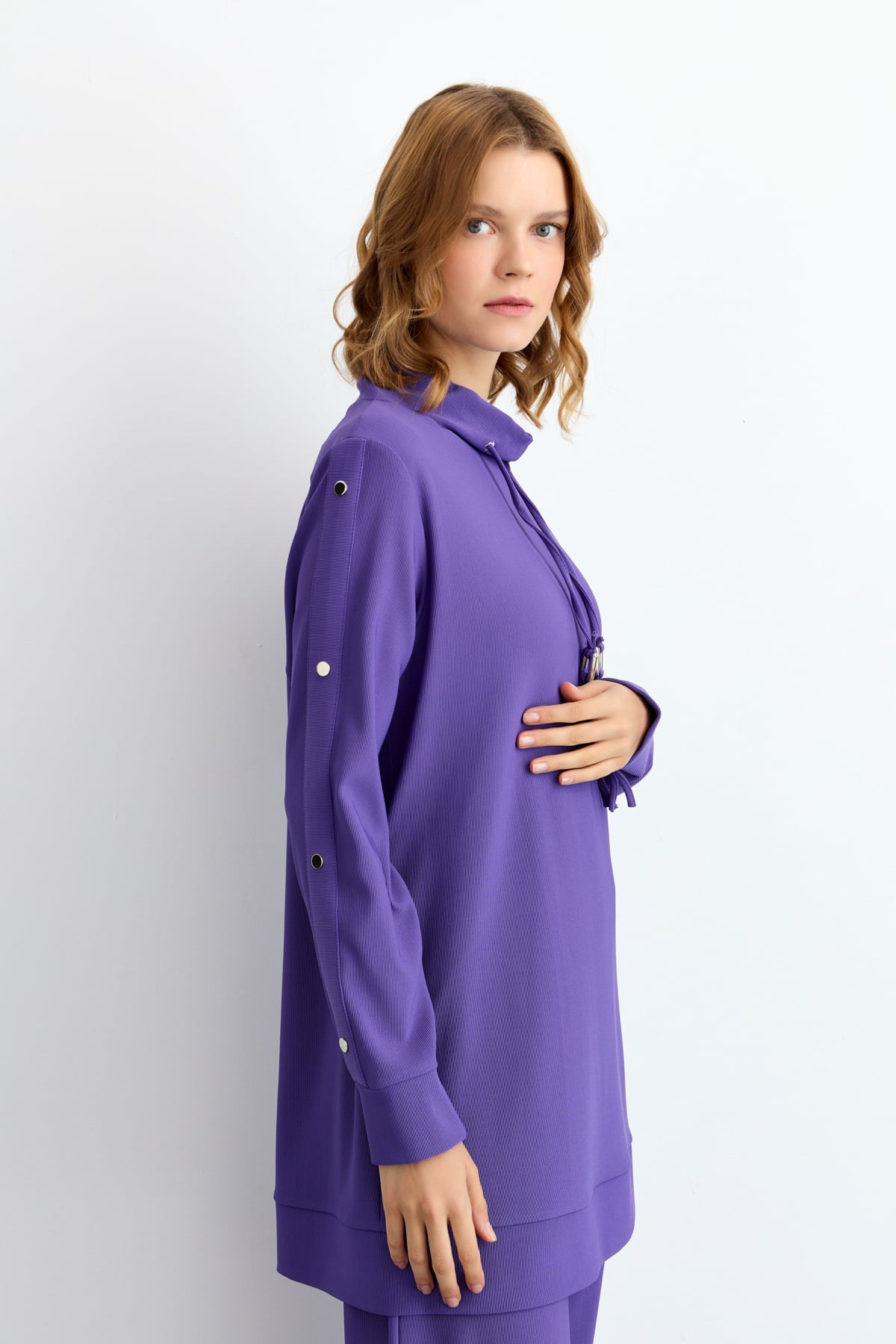 NİHAN Takım Nihan Pantolon Tunik Takım  Mor_modest
