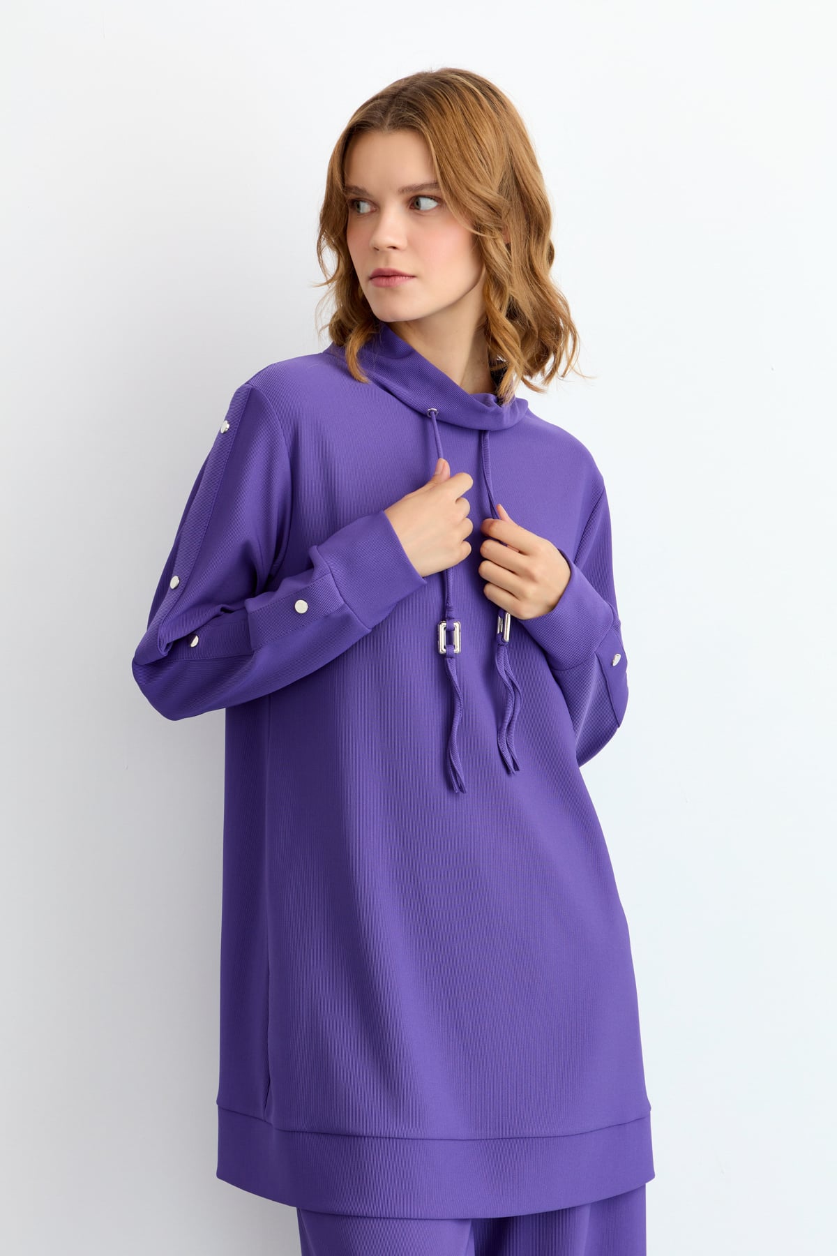 NİHAN Takım Nihan Pantolon Tunik Takım  Mor_modest