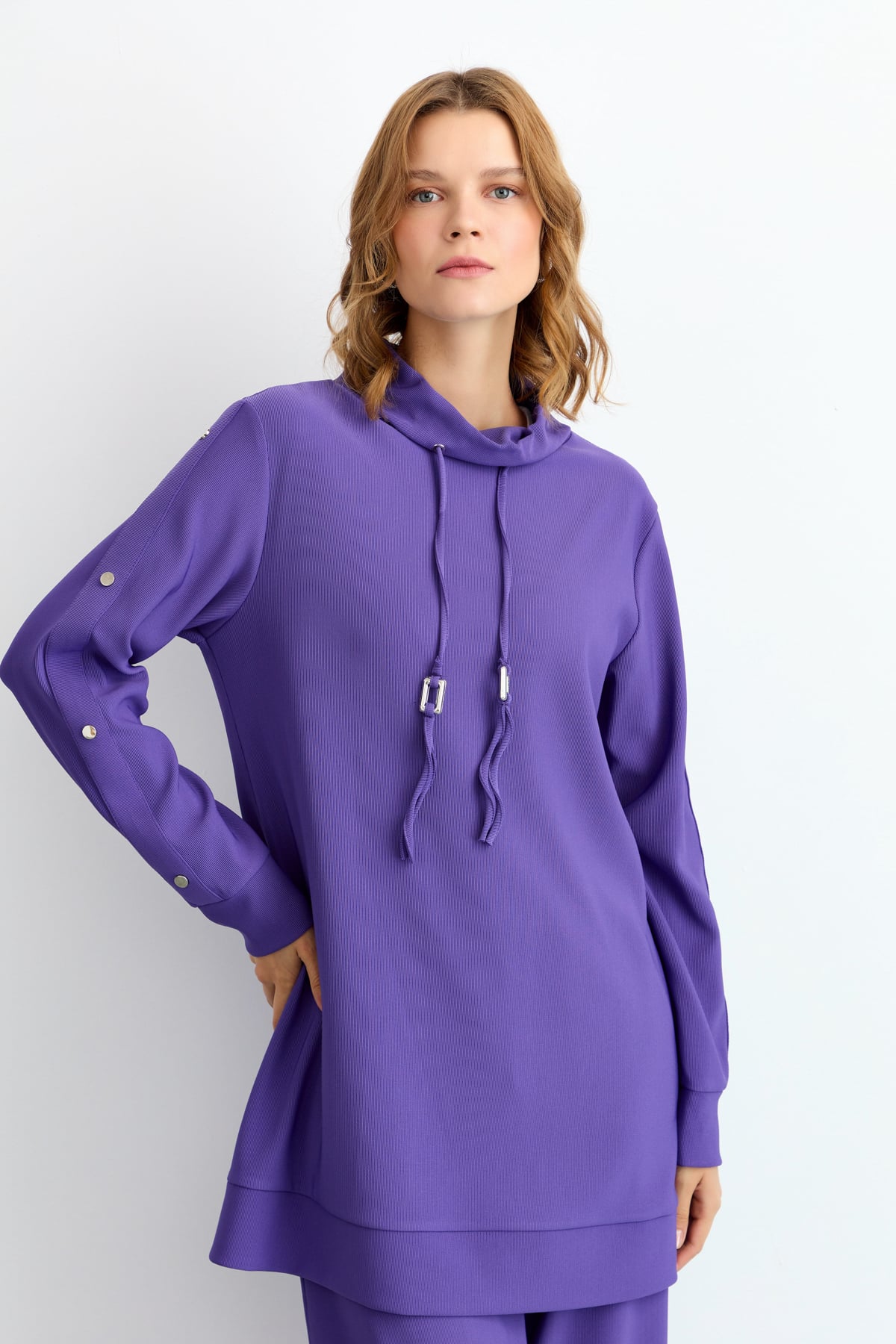 NİHAN Takım Nihan Pantolon Tunik Takım  Mor_modest
