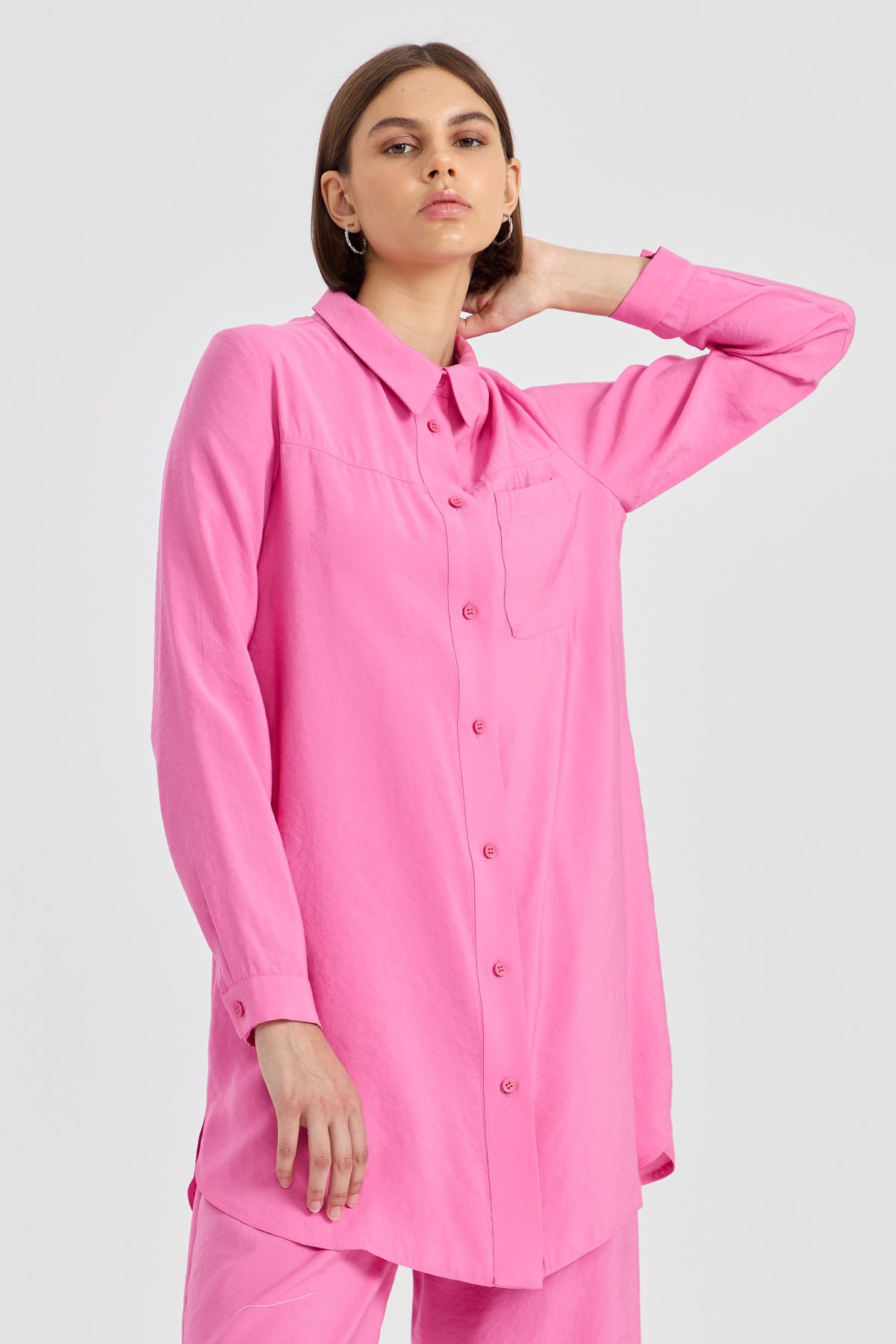 NİHAN Takım Nihan Pantolon Tunik Takım  Pembe_modest