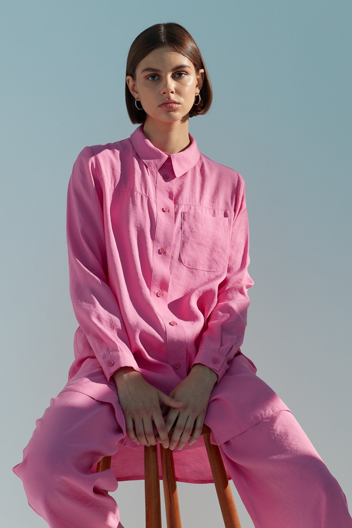 NİHAN Takım Nihan Pantolon Tunik Takım  Pembe_modest