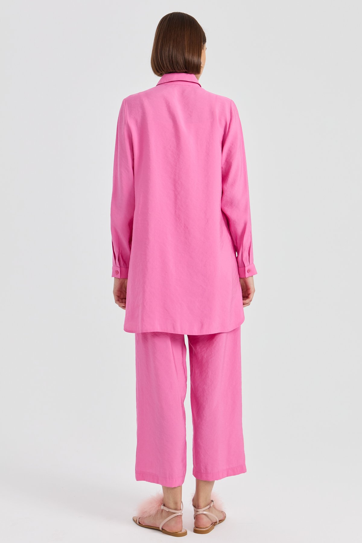 NİHAN Takım Nihan Pantolon Tunik Takım  Pembe_modest