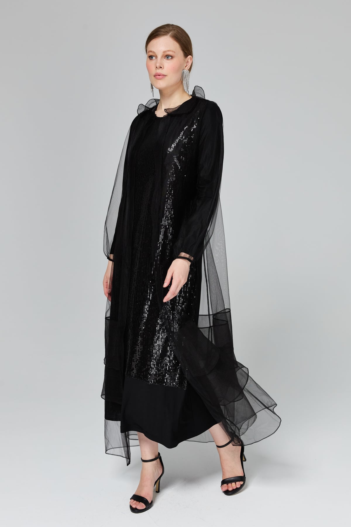 NİHAN Elbise Nihan Payetli Elbise  Siyah_modest