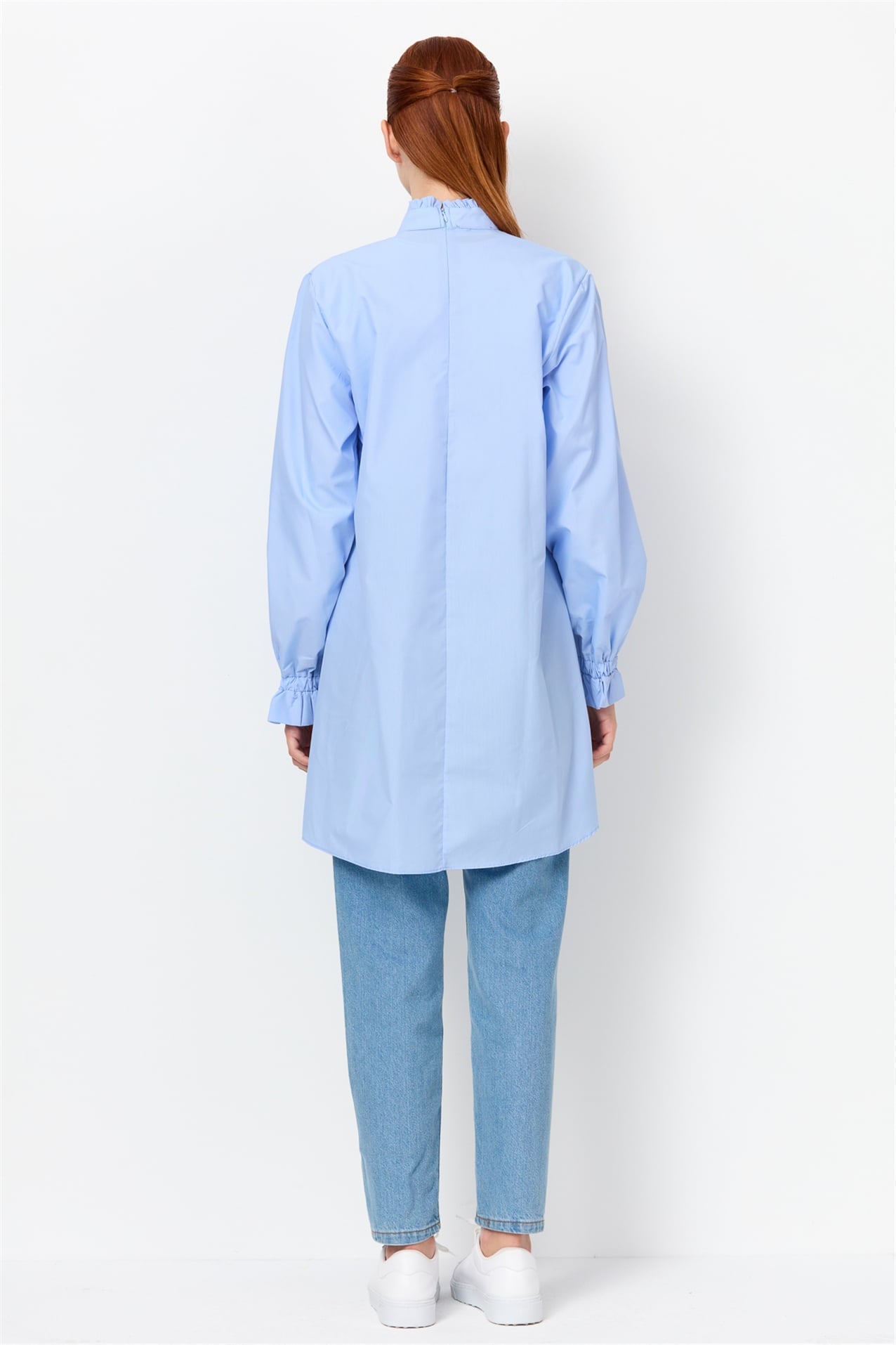 NİHAN Tunik Nihan Poplin Tunik  Mavi_modest