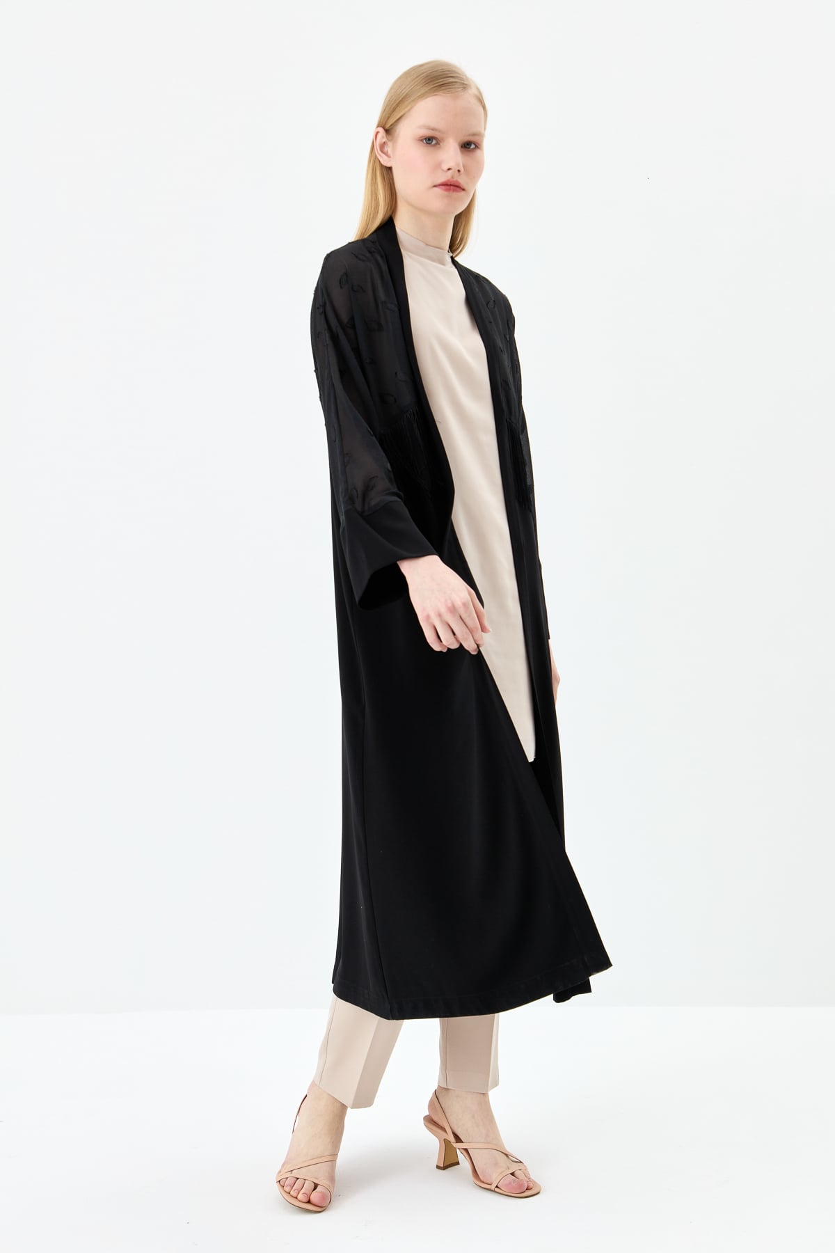 NİHAN Kimono Nihan Püsküllü Kimono  Siyah_modest