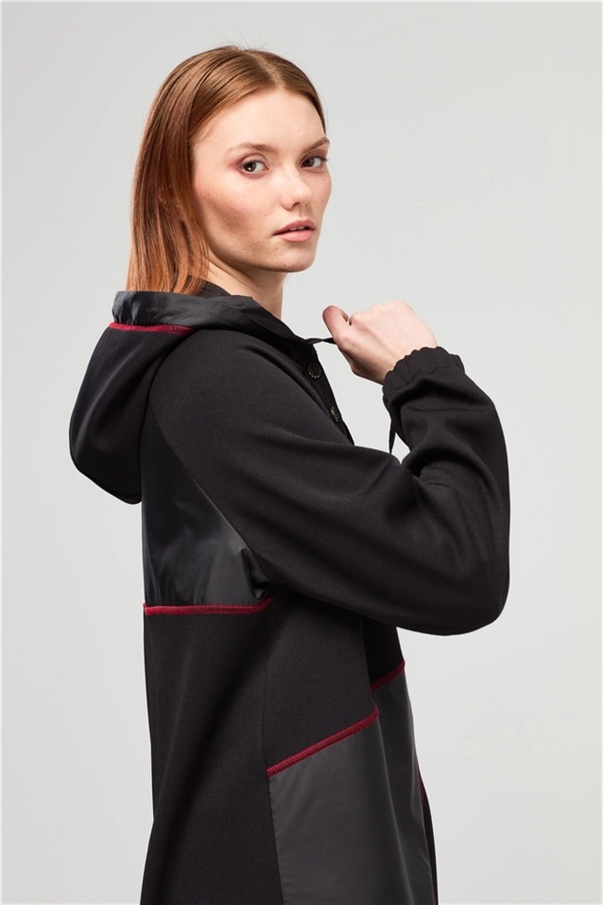 NİHAN Tunik Nihan Reglan Kollu Kapşonlu Tunik  Siyah_modest