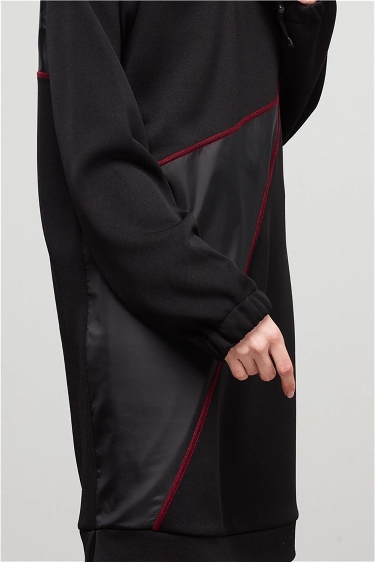 NİHAN Tunik Nihan Reglan Kollu Kapşonlu Tunik  Siyah_modest