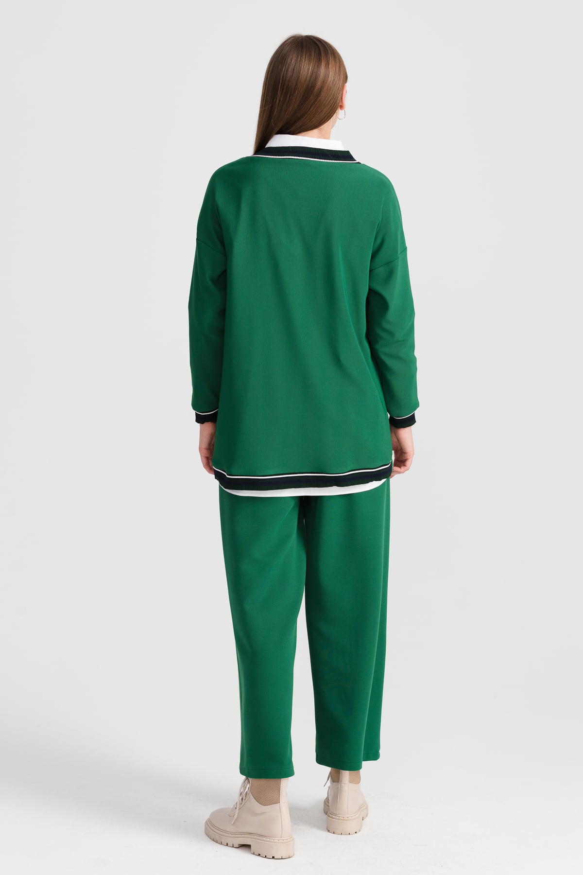 NİHAN Sweat Nihan Ribana Detaylı Sweat  Benetton Yeşili_modest