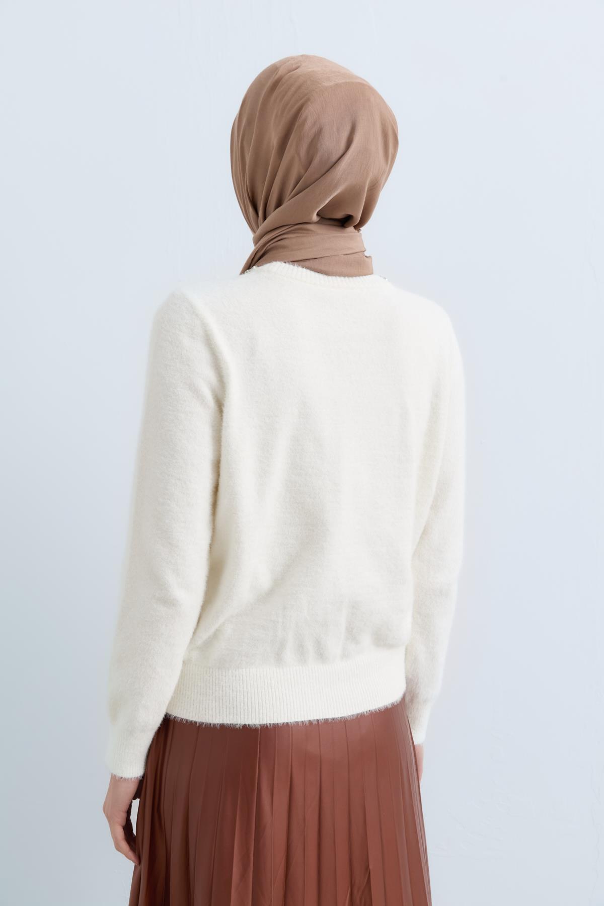 NİHAN Kazak Nihan Roccioso Angora Kazak  Ekru_modest