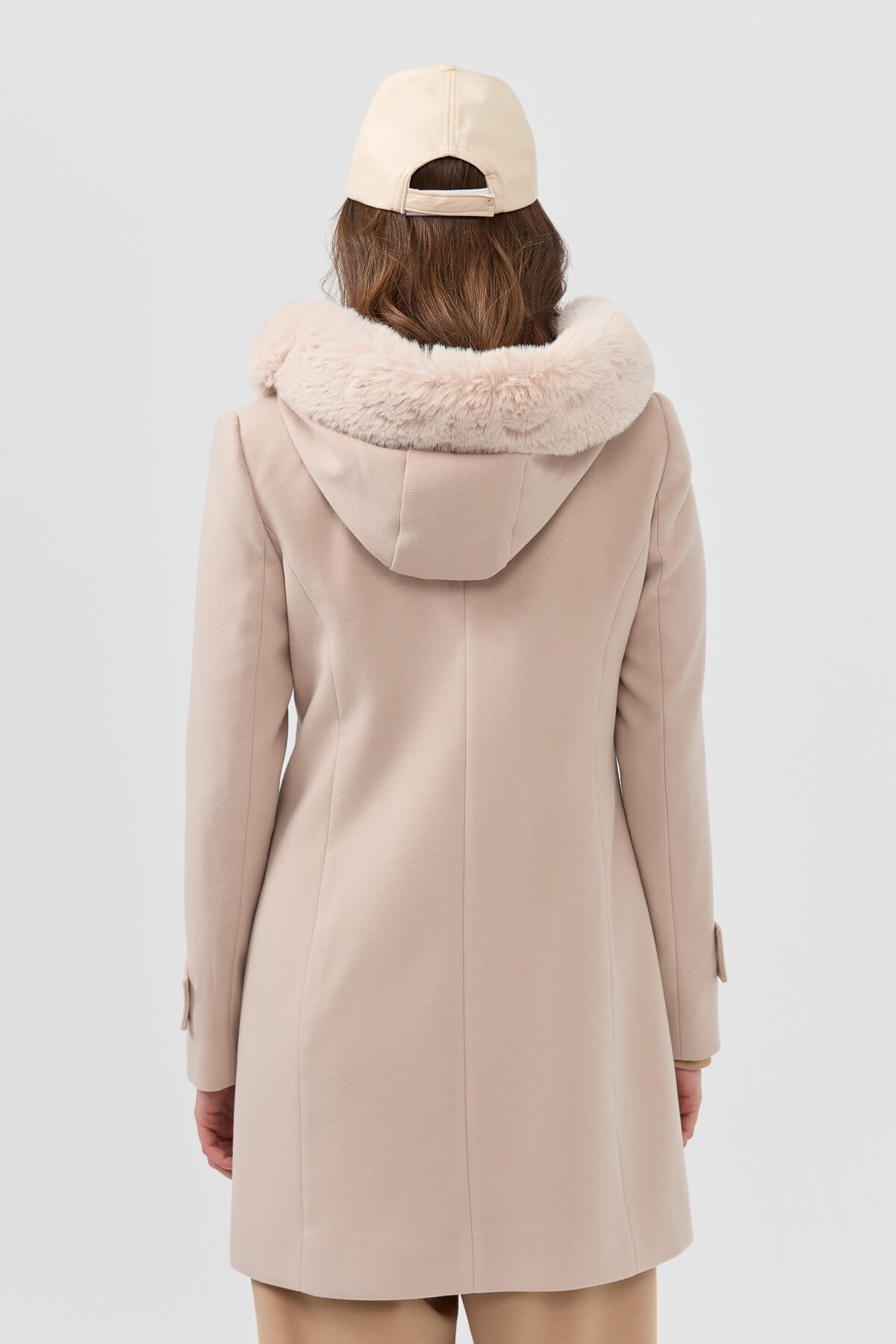NİHAN Coat Nihan Seyyar Kapşonlu Kaban  Taş_modest