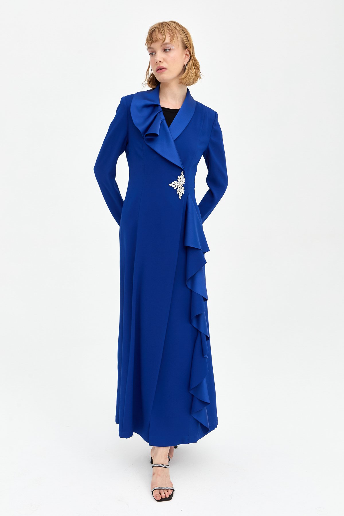 NİHAN Suits Nihan Şık Kaftan Pantolon Takım  Saks_modest