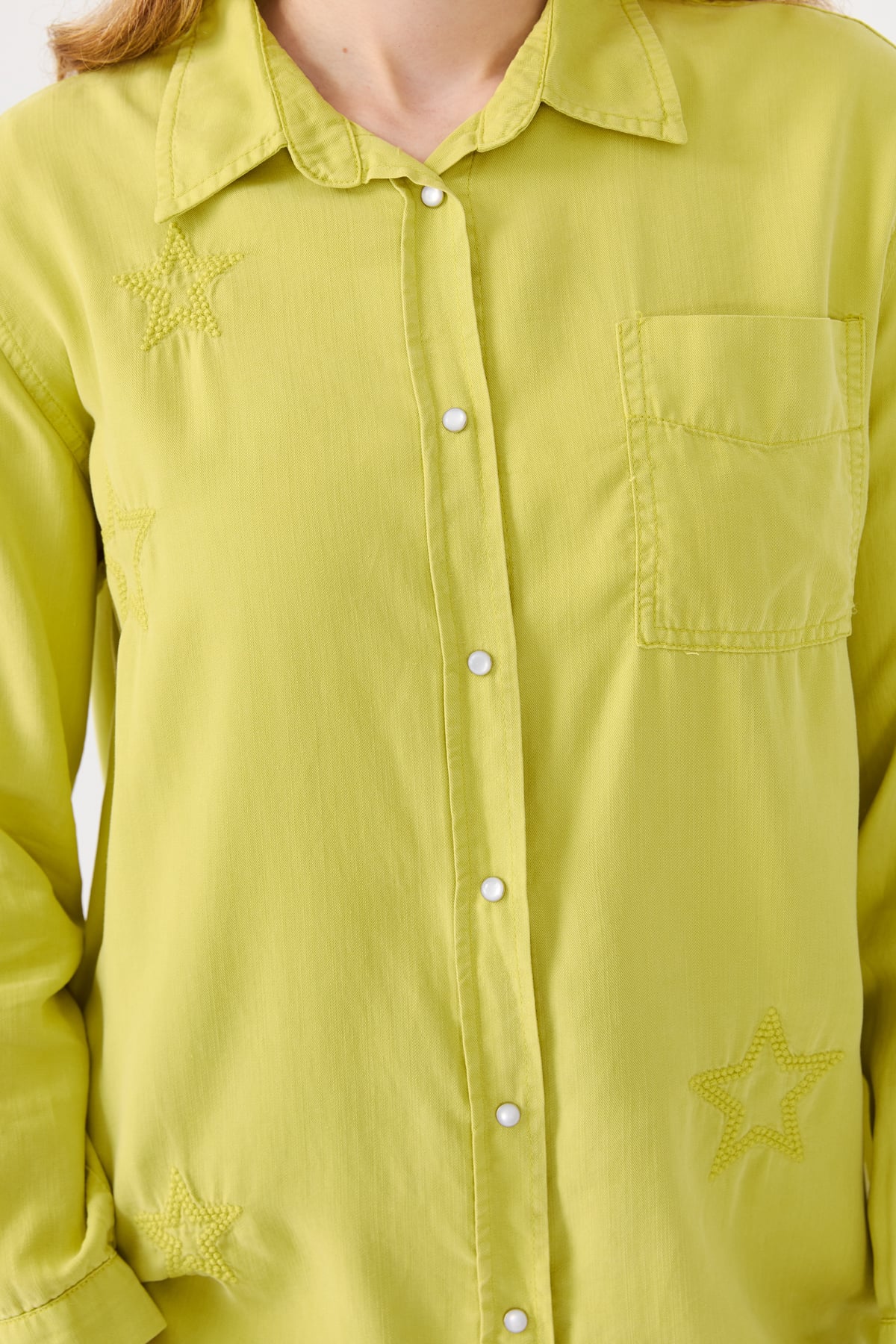 NİHAN Tunik Nihan Tencel Gömlek Tunik  Olive_modest