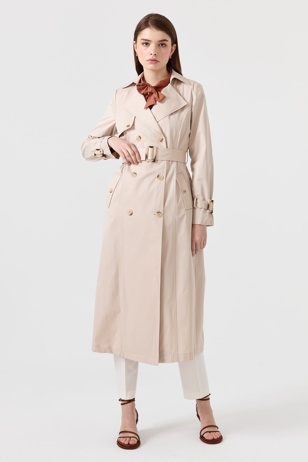 NİHAN Trench Coat Nihan Trençkot  Bej_modest