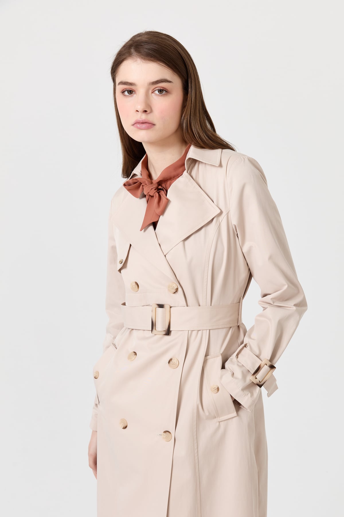 NİHAN Trench Coat Nihan Trençkot  Bej_modest
