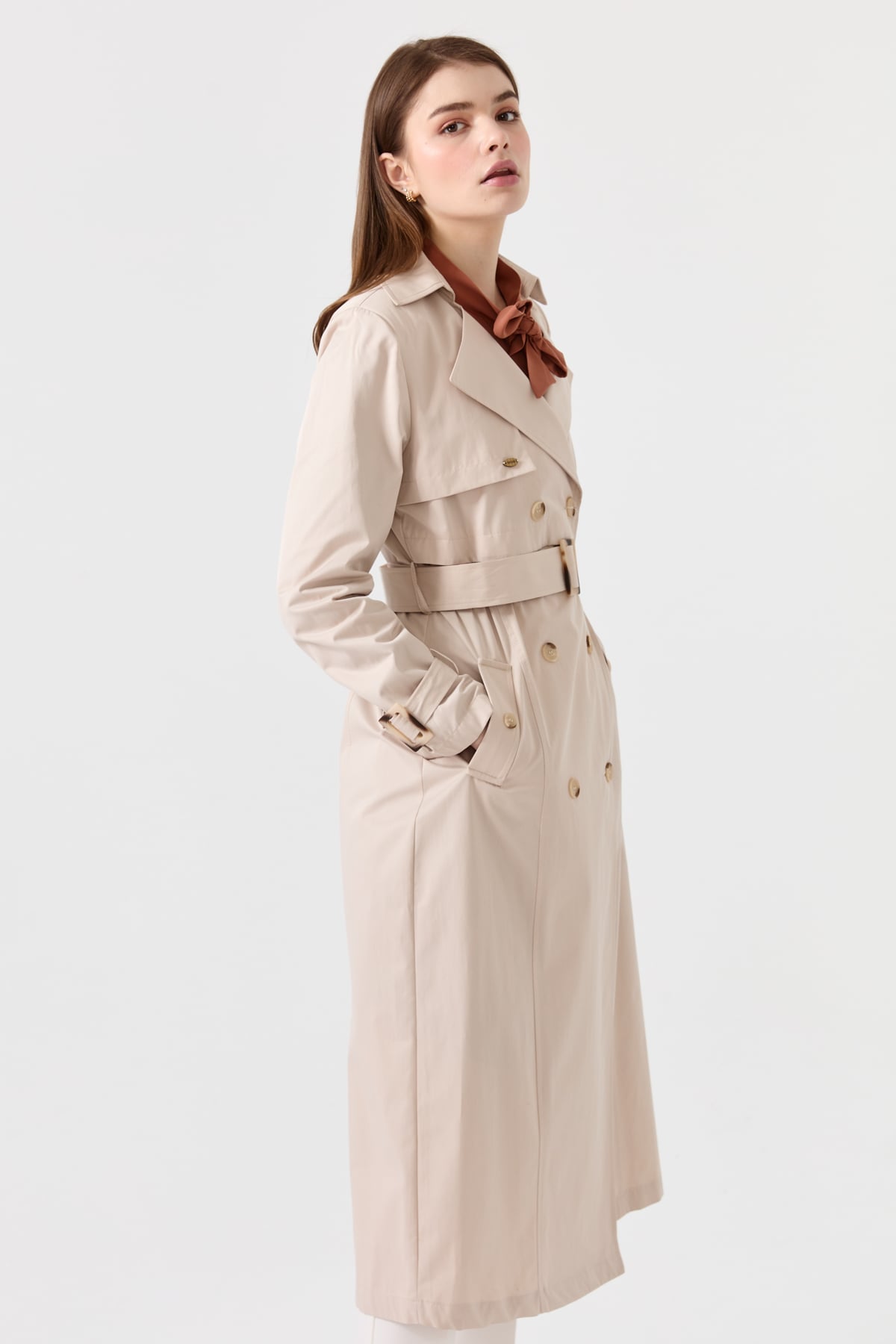 NİHAN Trench Coat Nihan Trençkot  Bej_modest