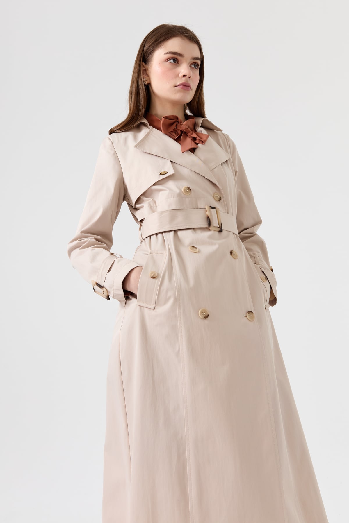 NİHAN Trench Coat Nihan Trençkot  Bej_modest