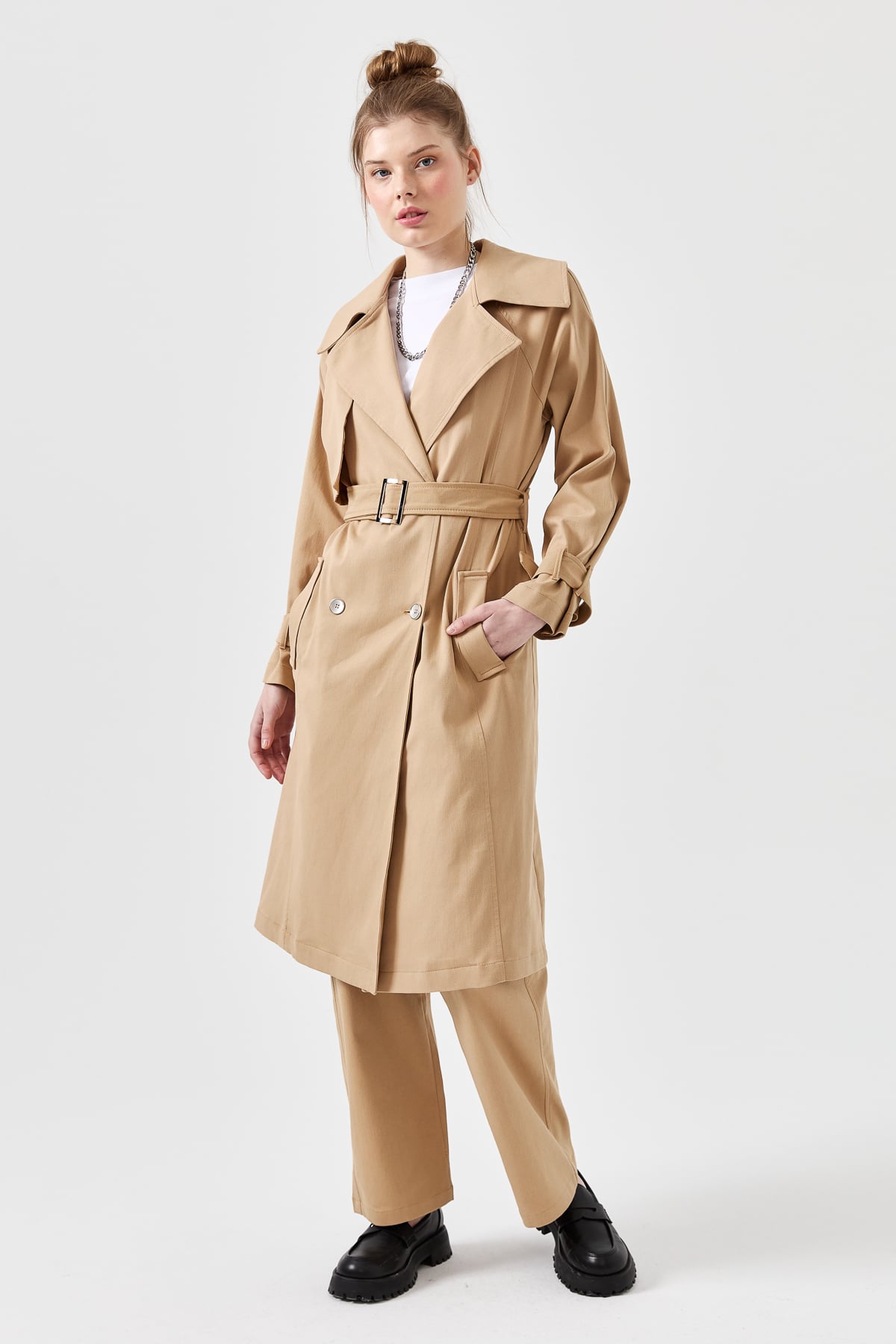 NİHAN Kap Nihan Trençkot  Camel_modest