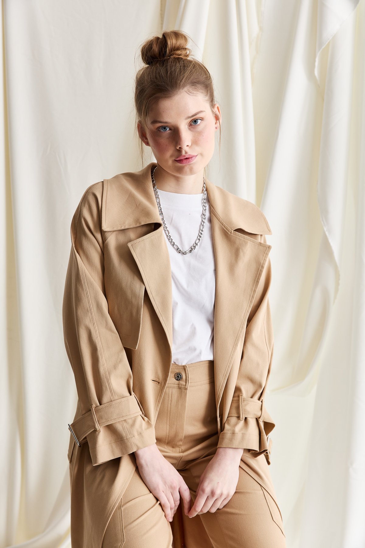 NİHAN Kap Nihan Trençkot  Camel_modest