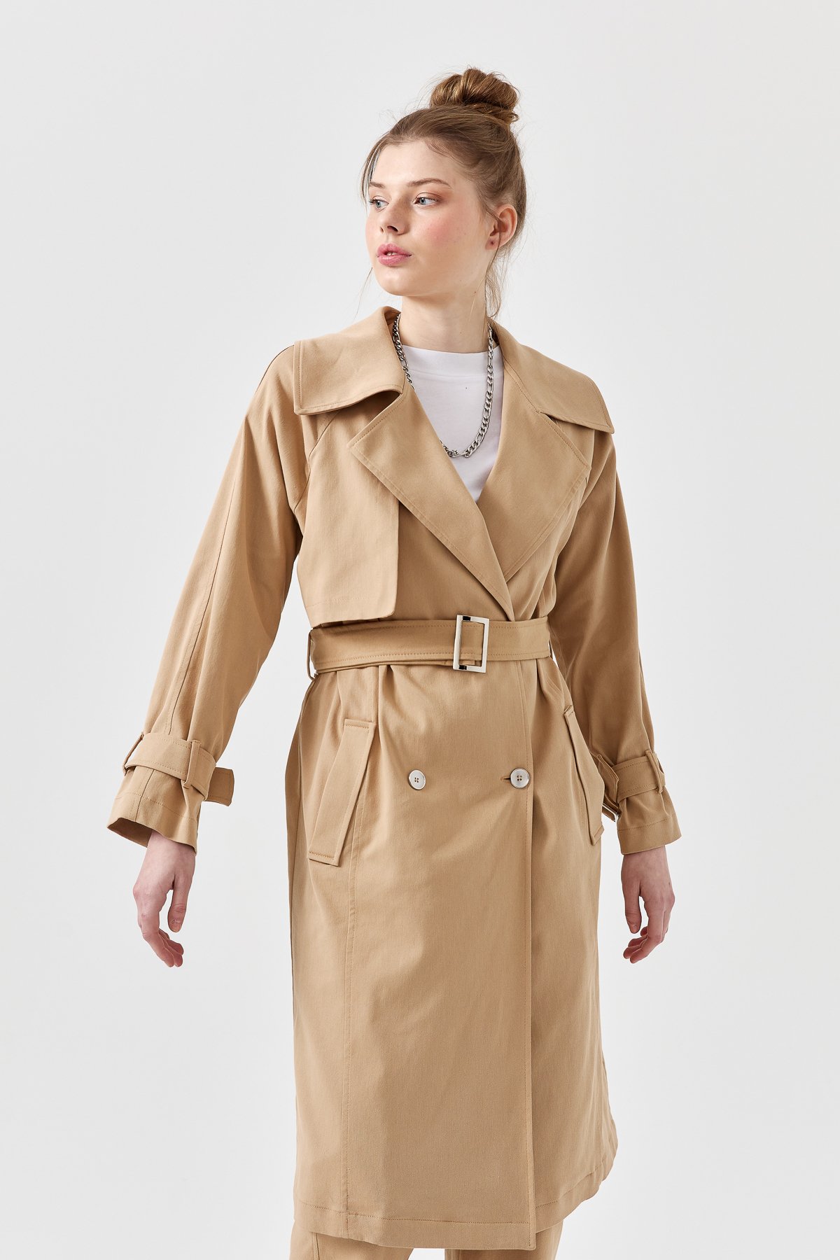 NİHAN Kap Nihan Trençkot  Camel_modest