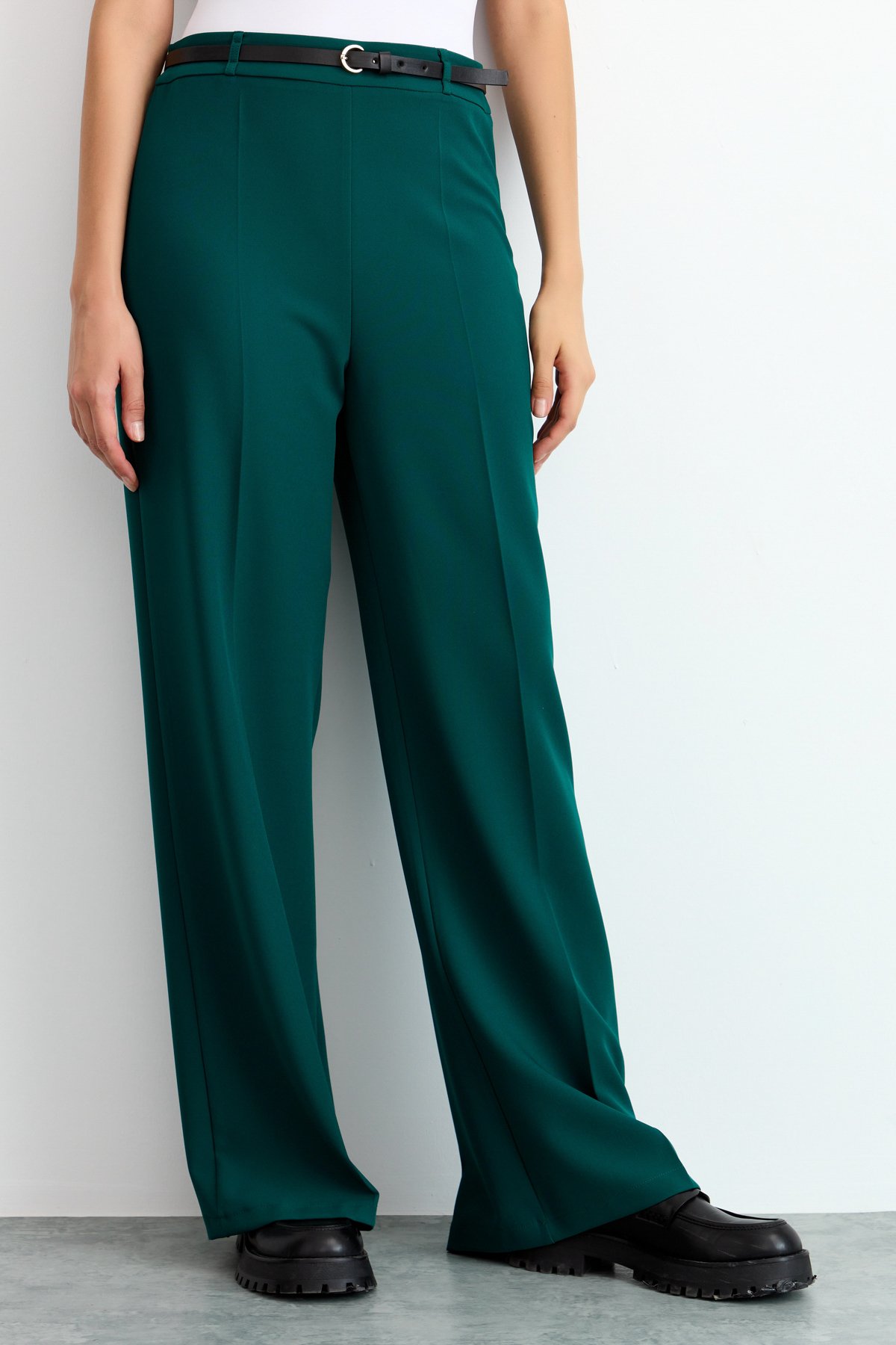 NİHAN Pants Nihan Ütü İzli Pantolon  Yeşil_modest