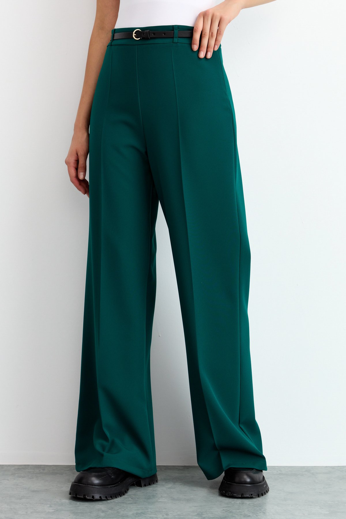 NİHAN Pants Nihan Ütü İzli Pantolon  Yeşil_modest