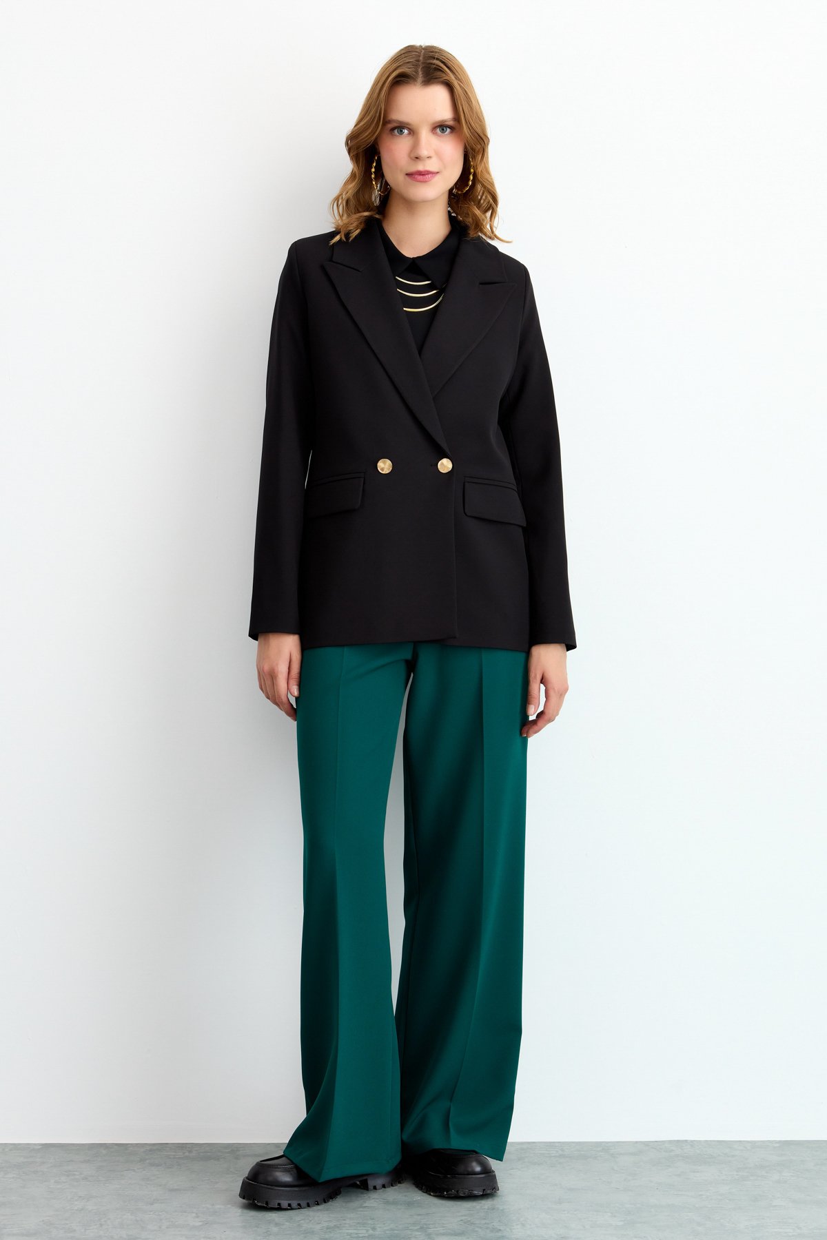 NİHAN Pants Nihan Ütü İzli Pantolon  Yeşil_modest