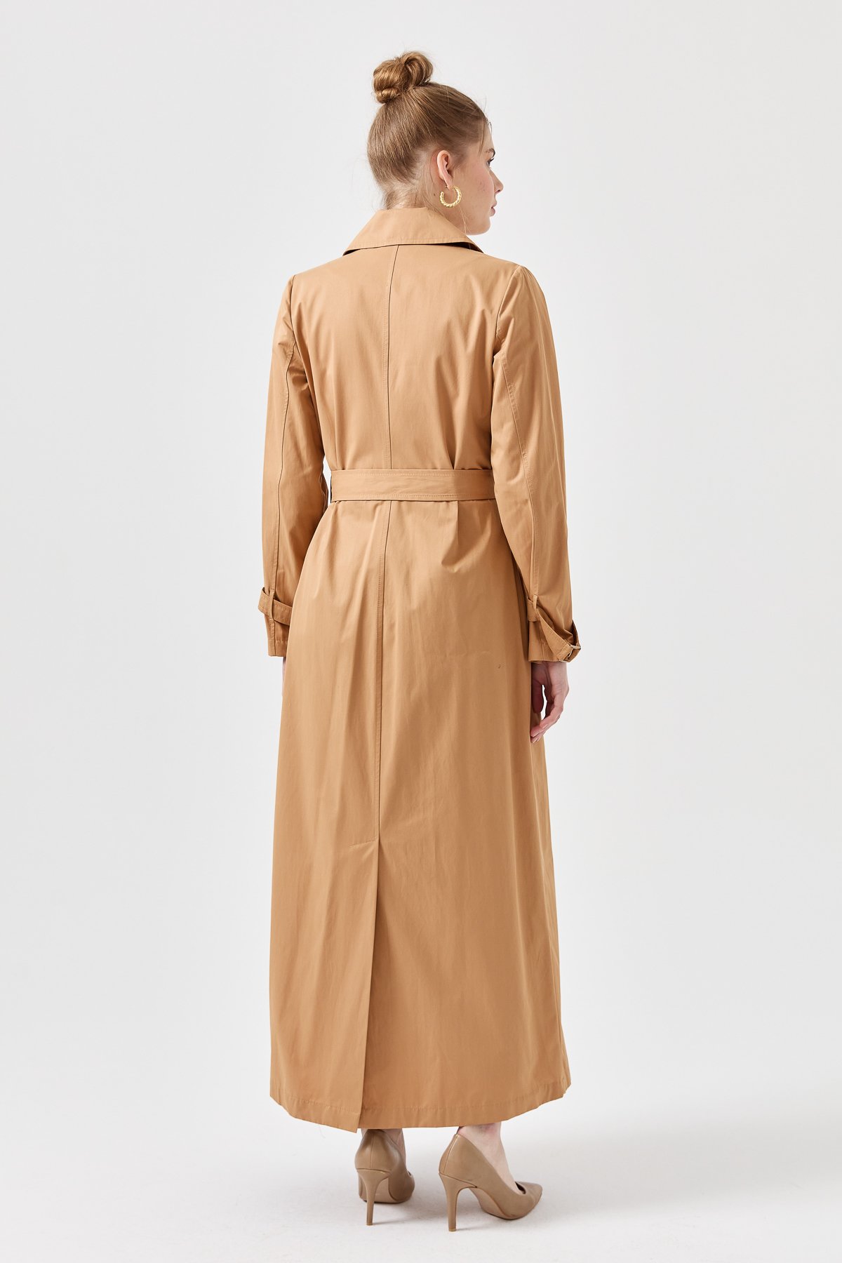 NİHAN Kap Nihan Uzun Trençkot  Camel_modest