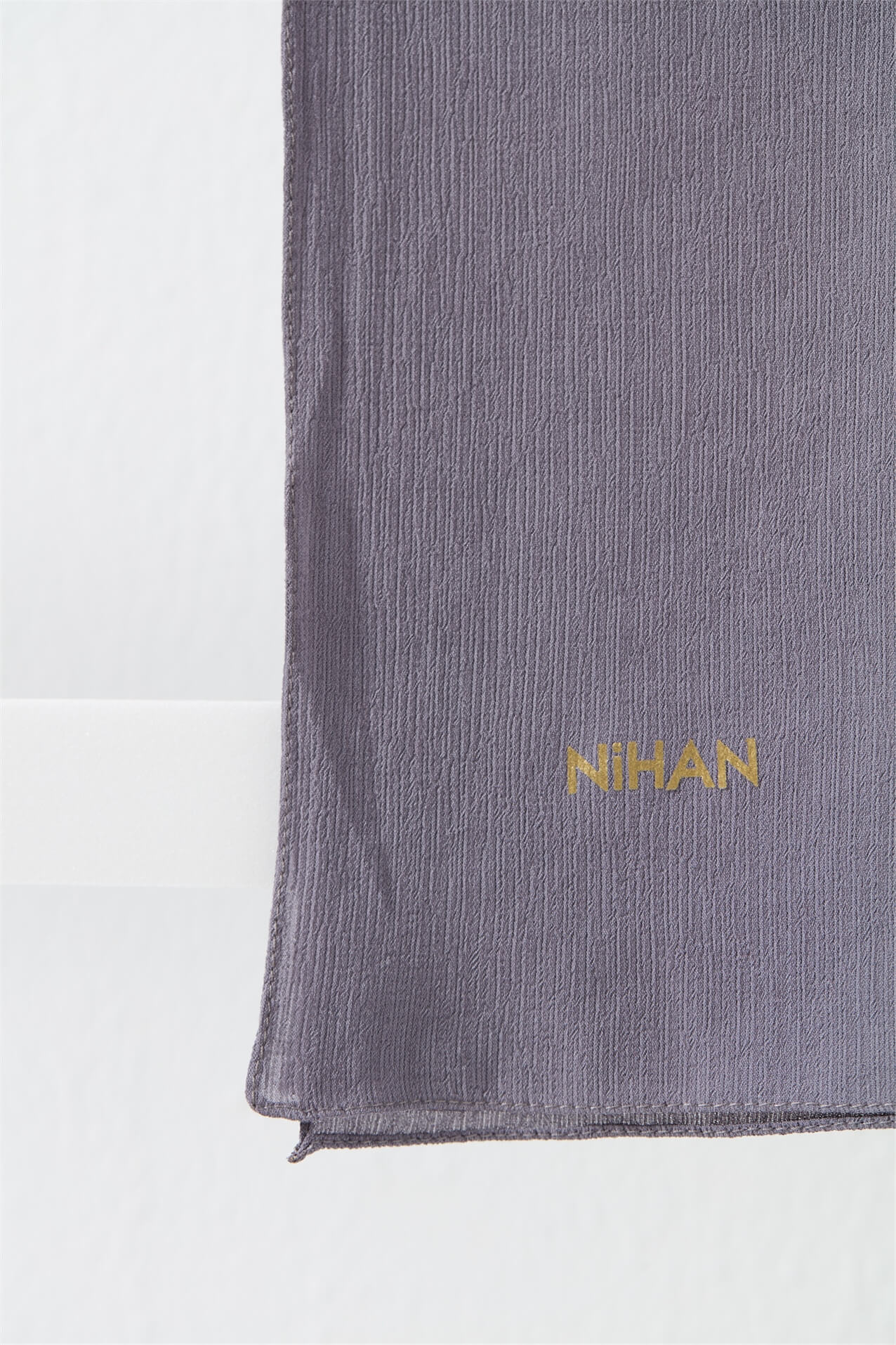 NİHAN Stil Şal Nihan Vual Şal  Koyu Gri_modest
