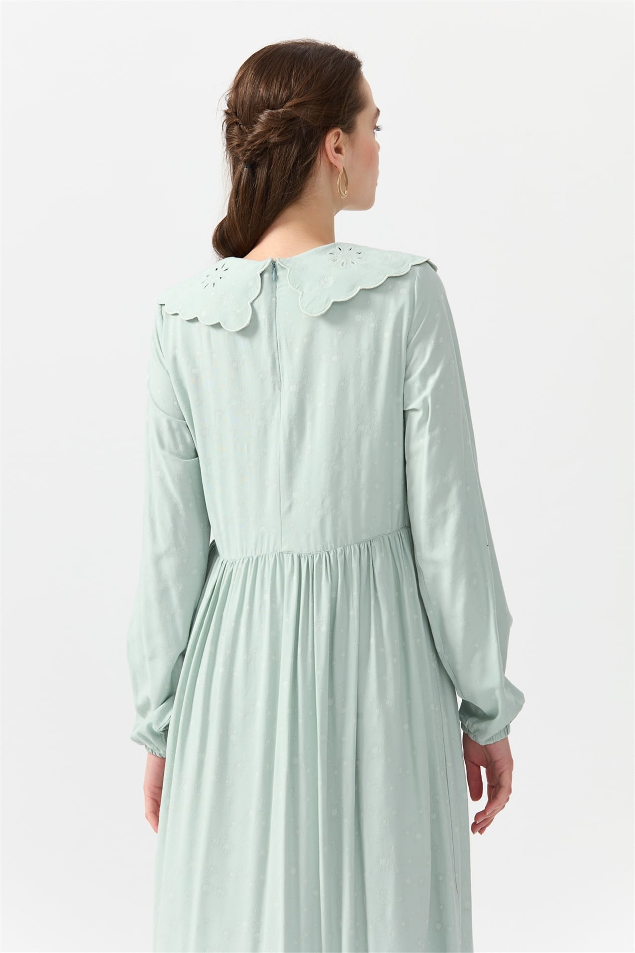 NİHAN Elbise Nihan Yaka Detaylı Elbise  Mint_modest