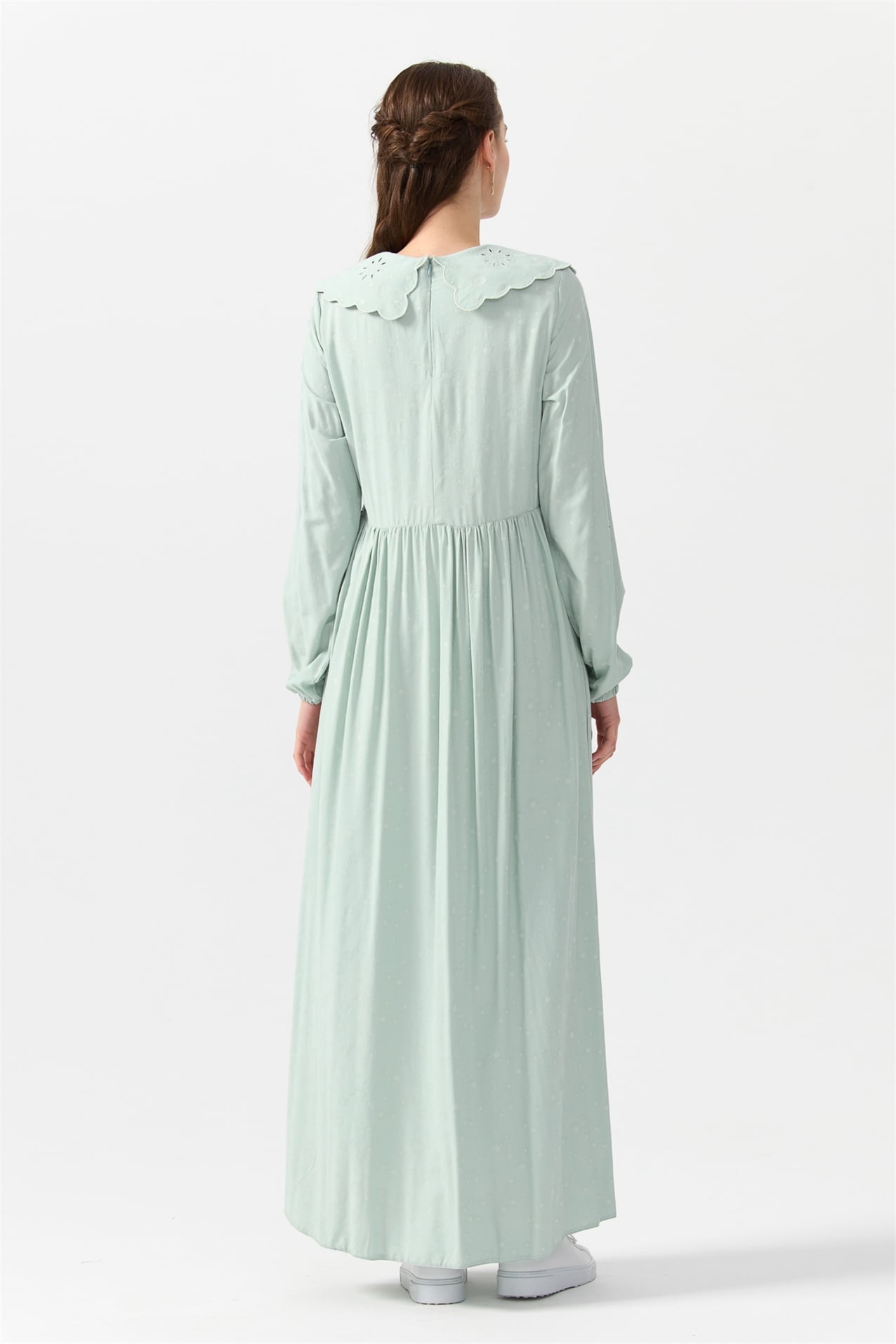 NİHAN Elbise Nihan Yaka Detaylı Elbise  Mint_modest