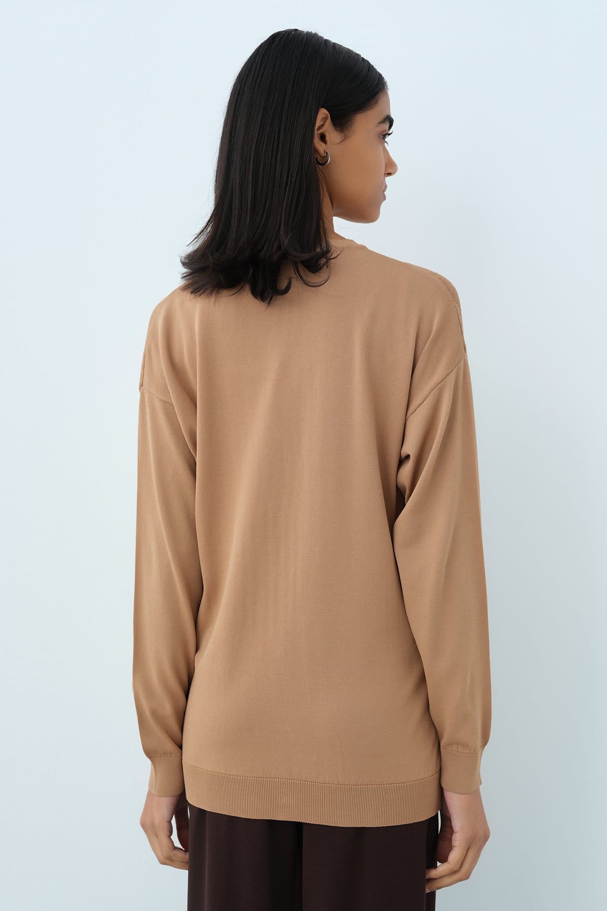 NİHAN Cardigan Nihan Ağaç Kabuğu Triko Blazer Hırka  Camel_modest