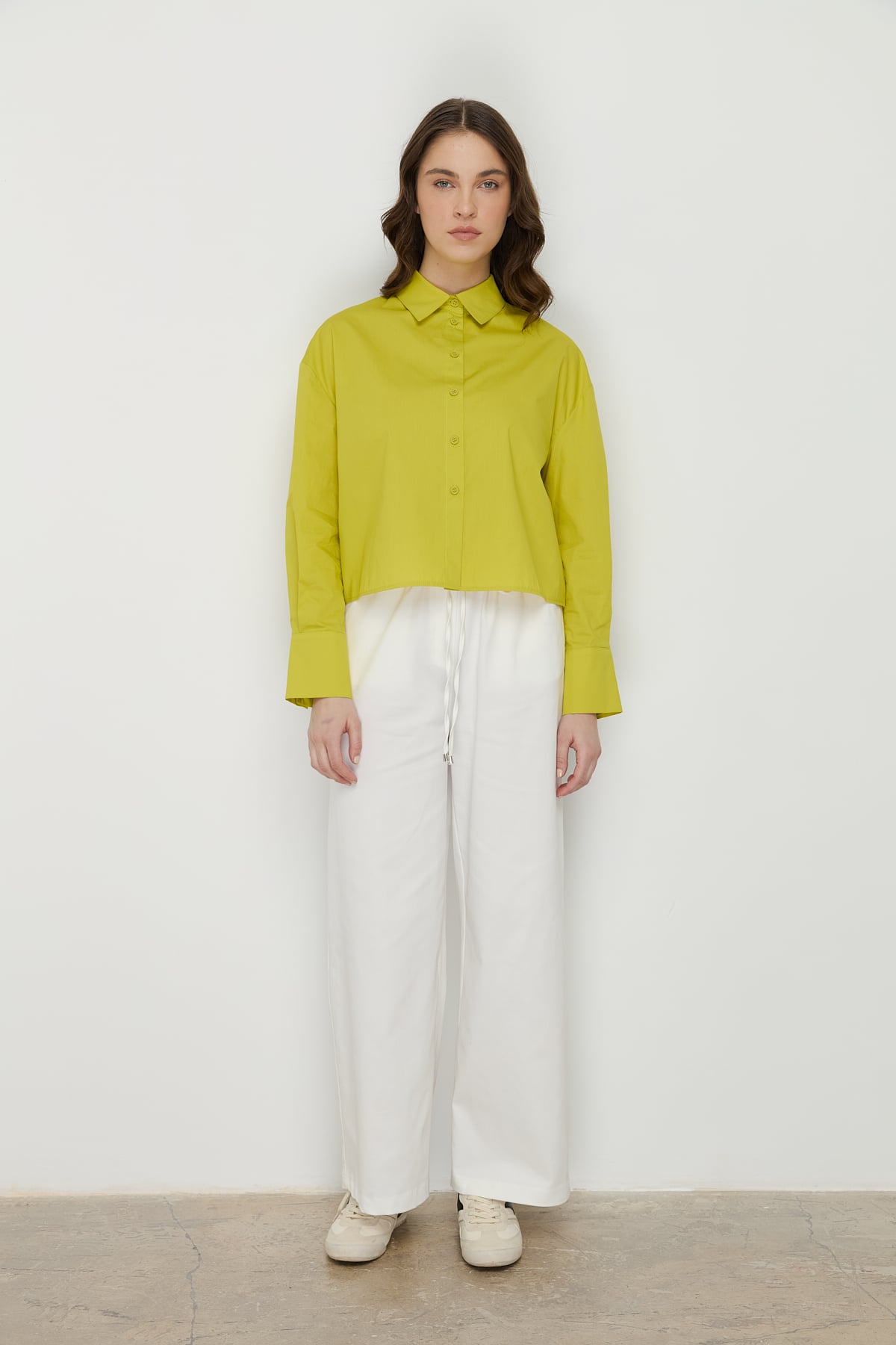 NİHAN Gömlek Nihan Basic Crop Gömlek  Asit_modest