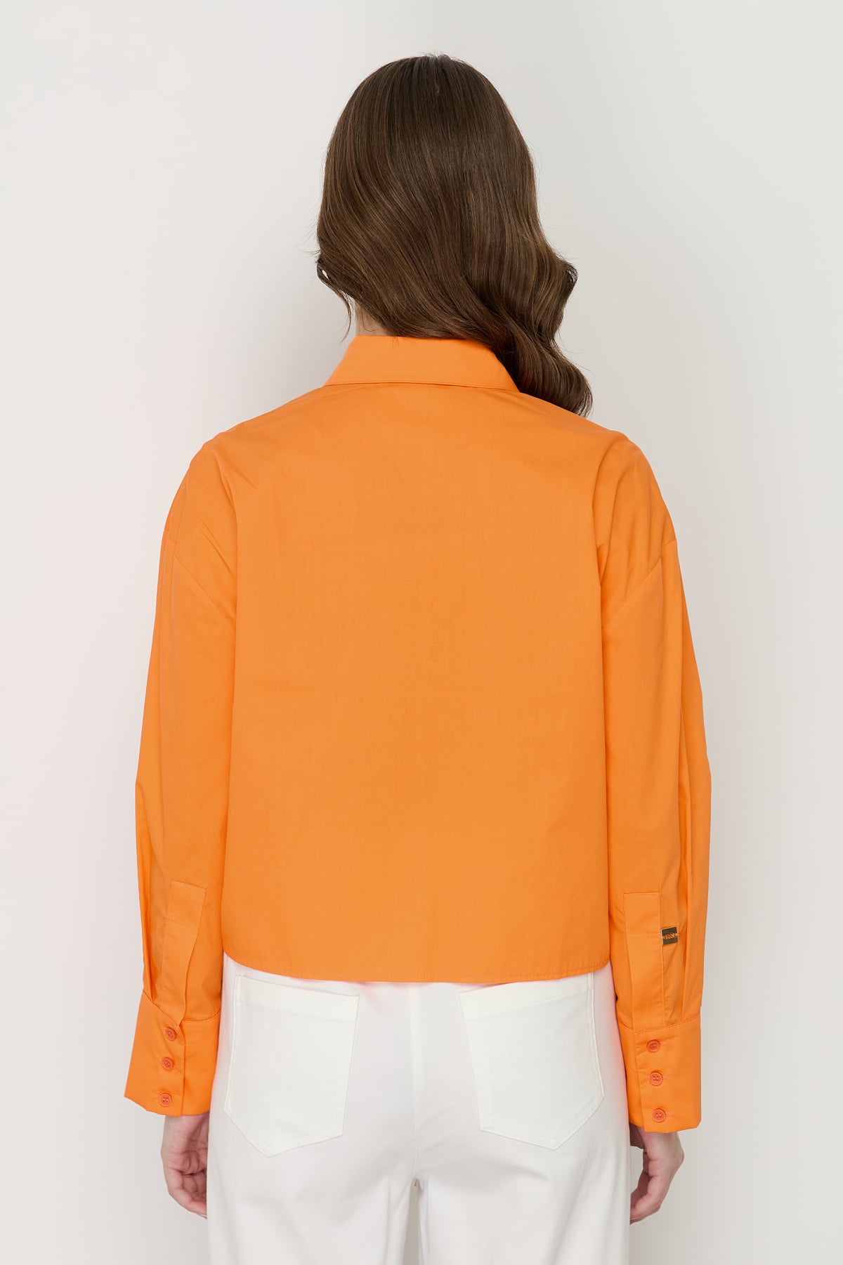 NİHAN Gömlek Nihan Basic Crop Gömlek  Oranj_modest