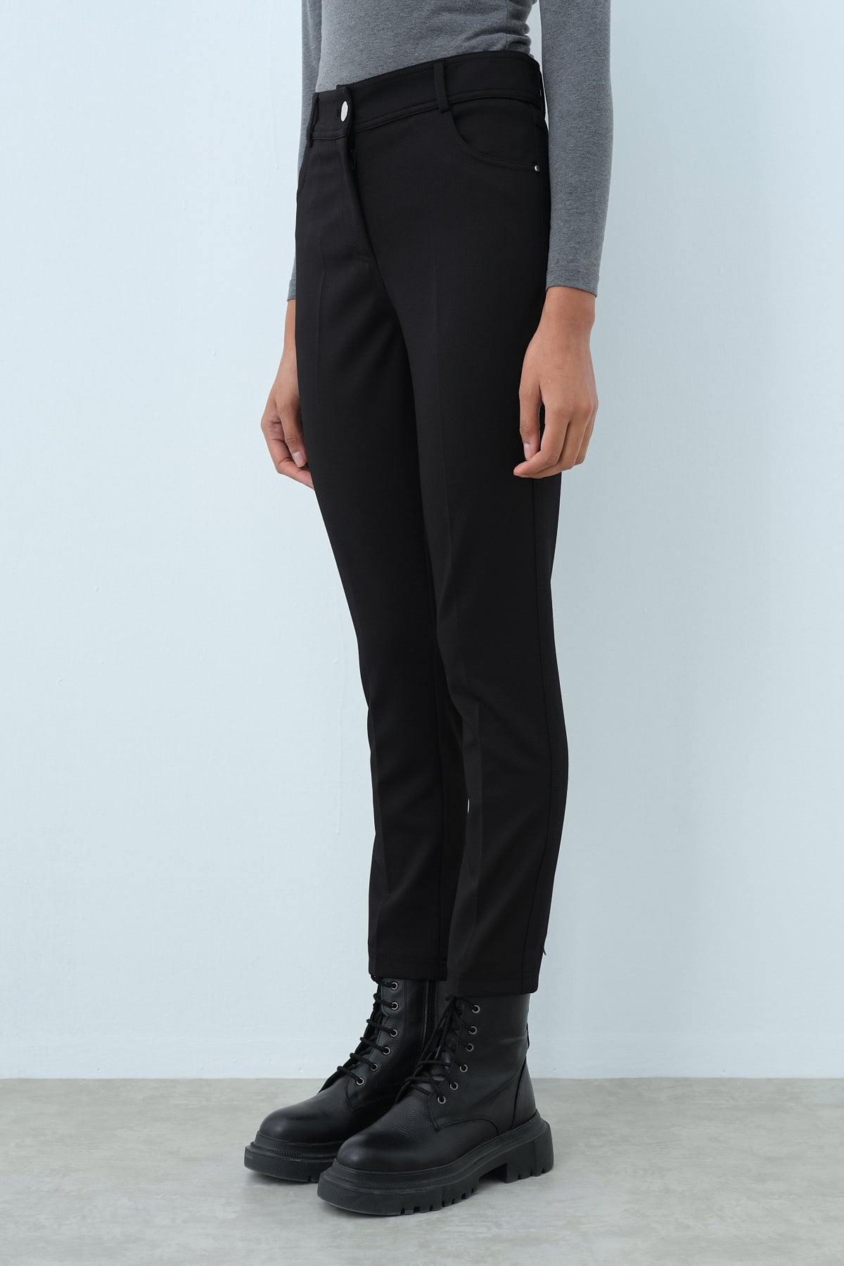 NİHAN Pants Nihan Basic Dar Paça Pantolon  Siyah_modest